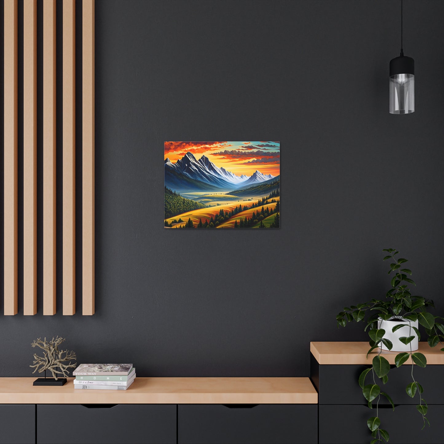 Mountain Echo: Classic Oil Painting Wall Décor