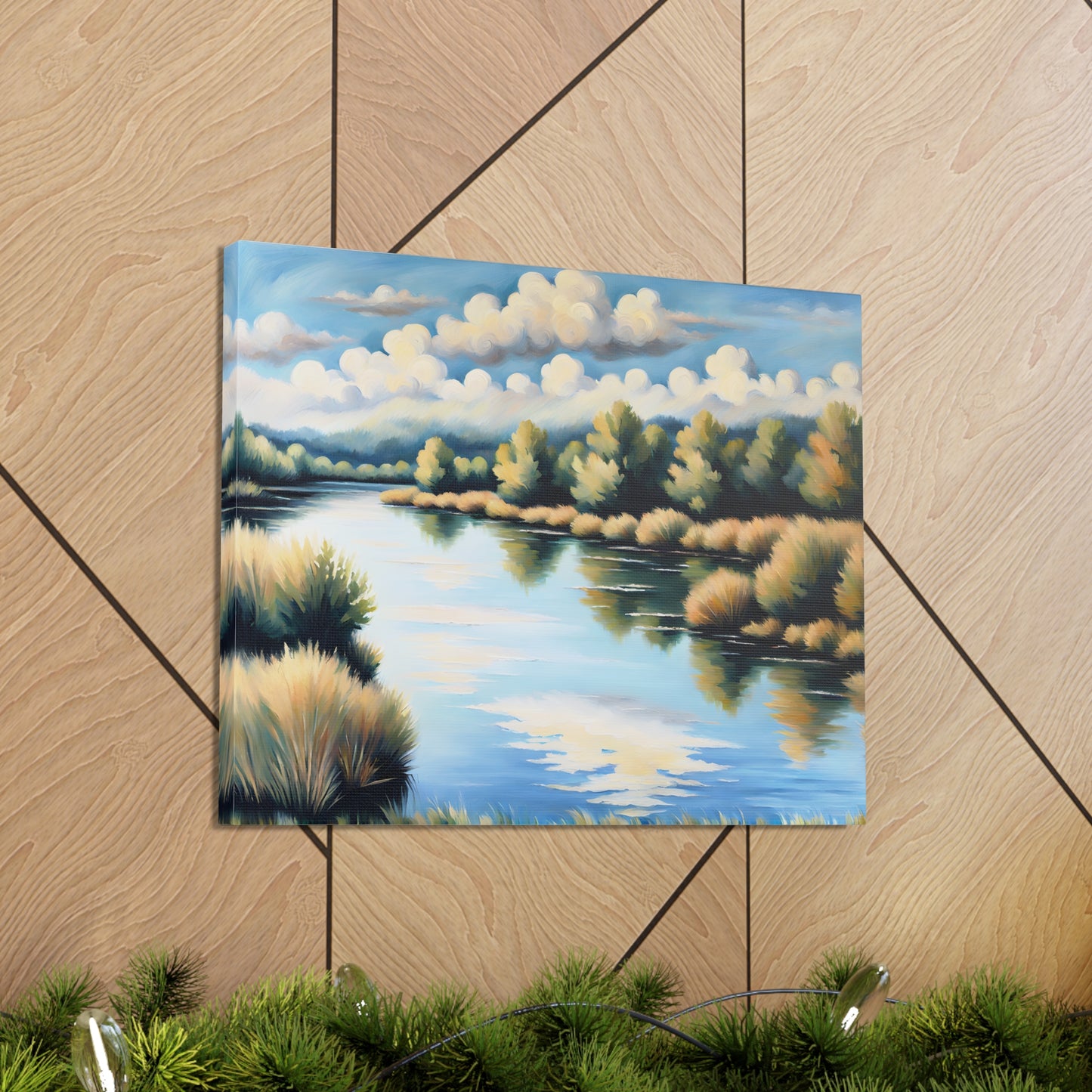 Shimmering Lake: Classic Oil Painting Wall Décor