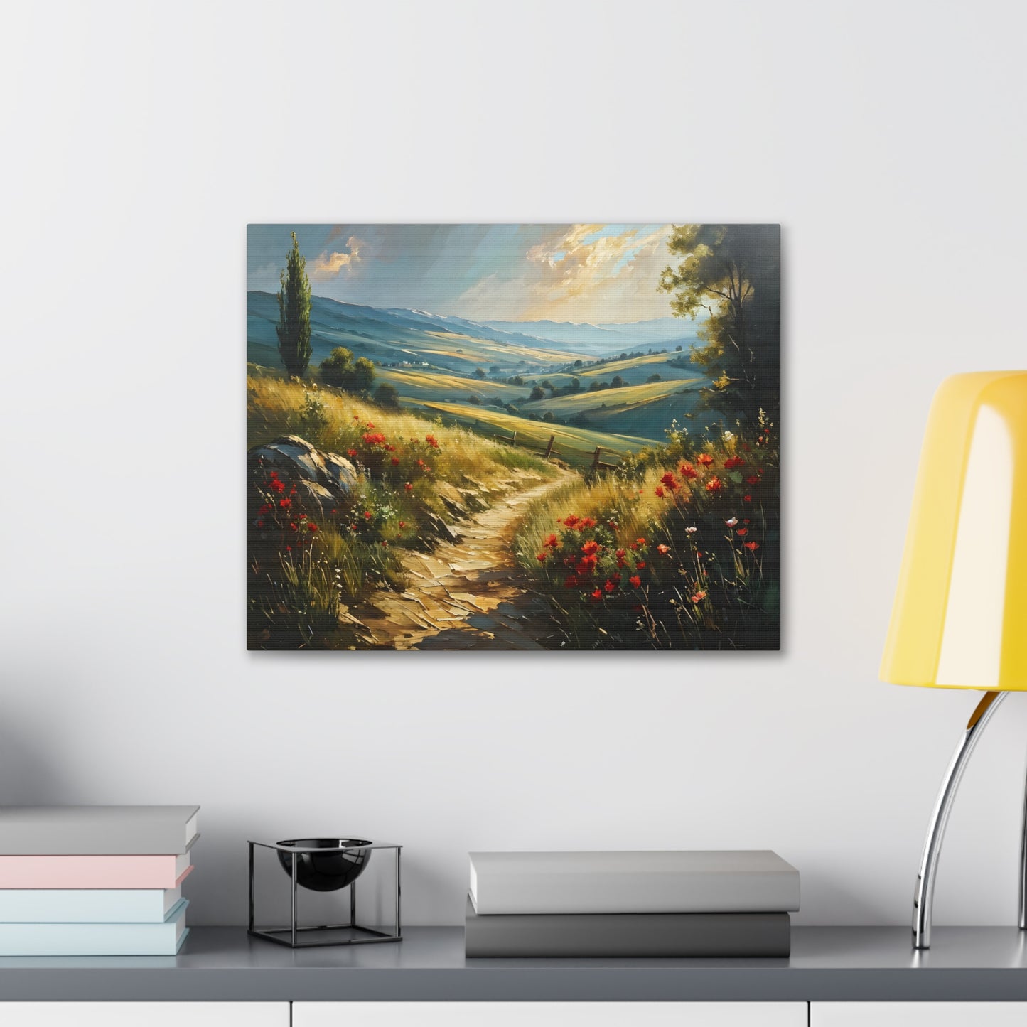 Serene Hillside: Classic Oil Painting Wall Décor