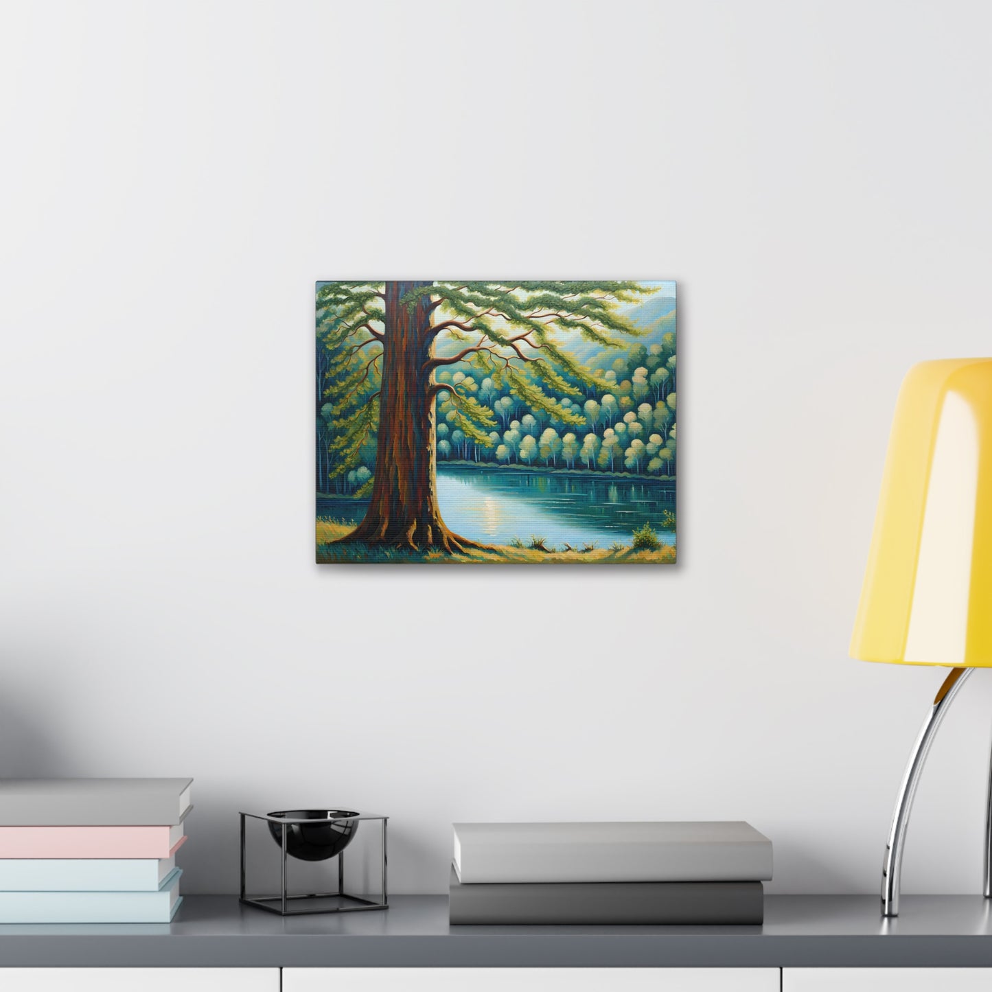 Peaceful River: Classic Oil Painting Wall Décor