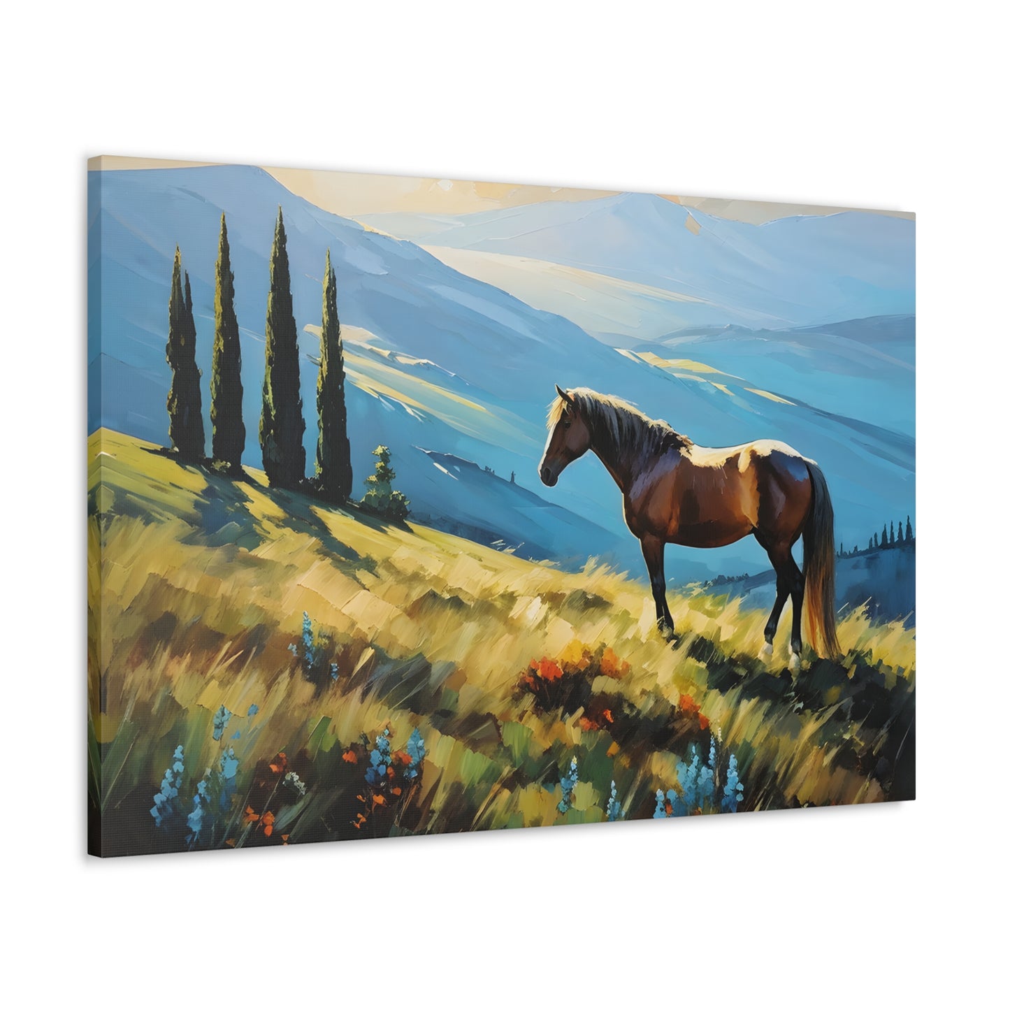 Serene Meadow: Classic Oil Painting Wall Décor