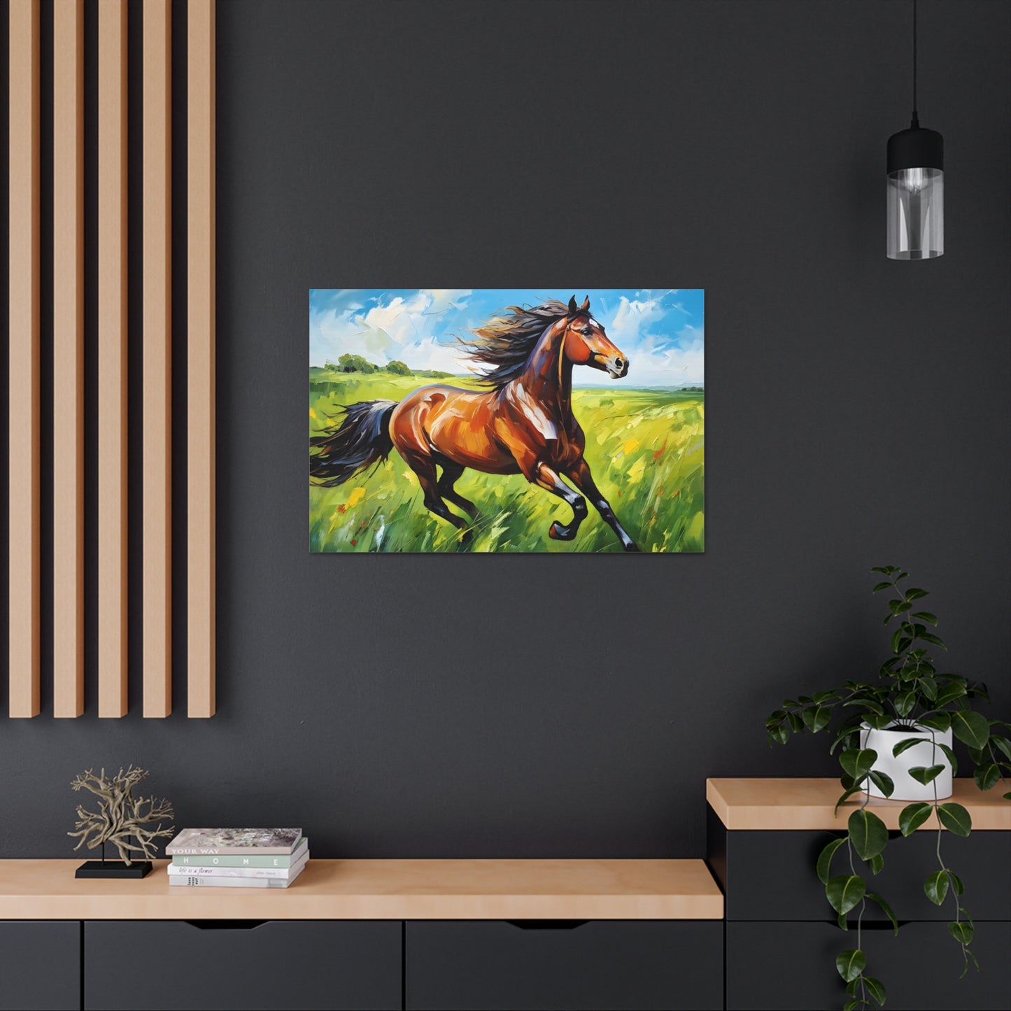 Windswept Mane: Classic Oil Painting Wall Décor