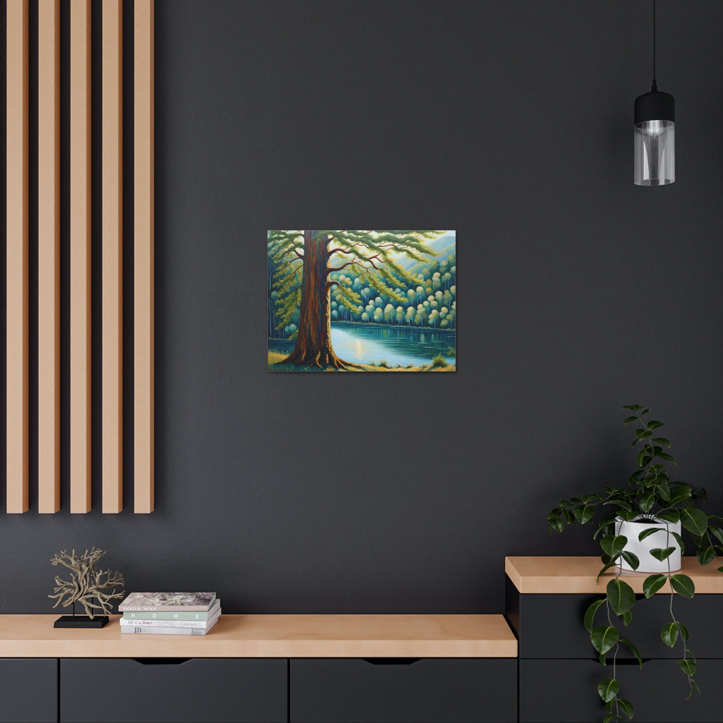 Peaceful River: Classic Oil Painting Wall Décor