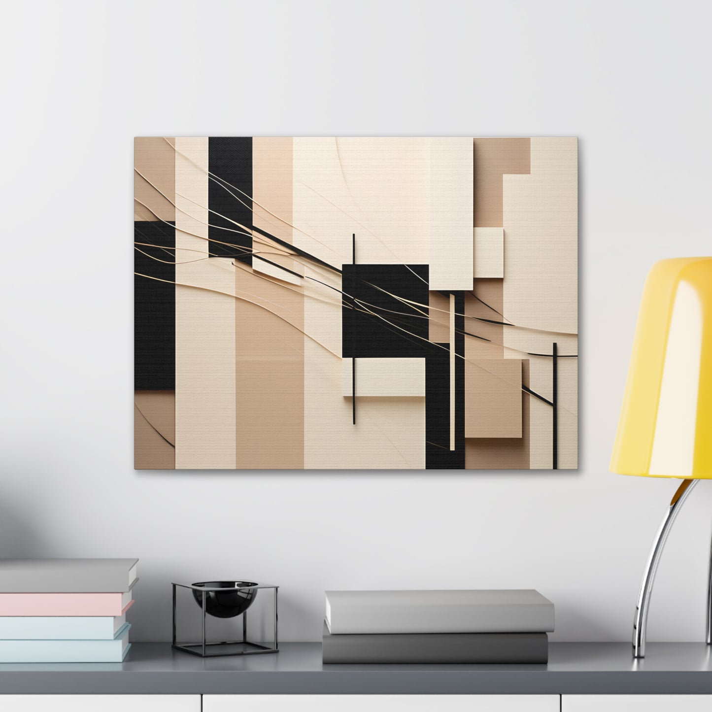 Graceful Contrast: Abstract Beige Wall Décor