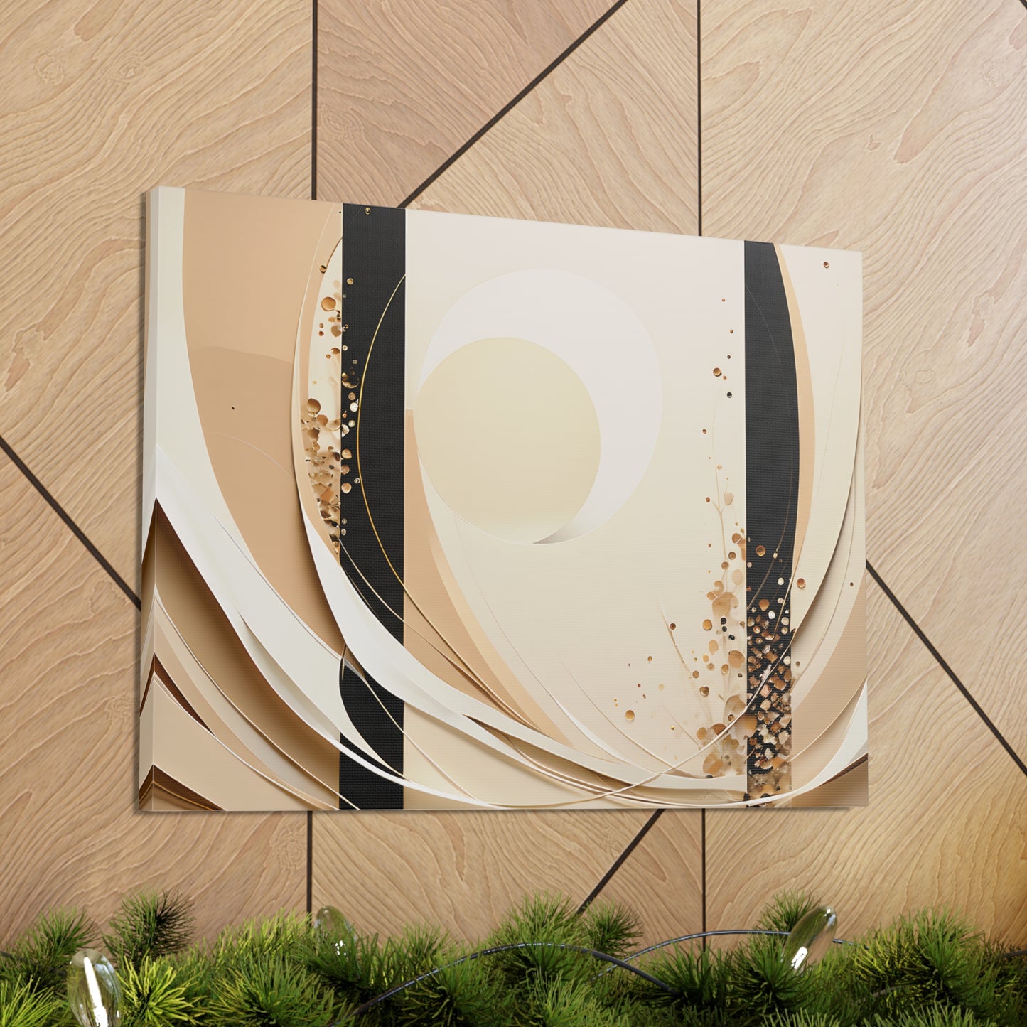 Subtle Crescent: Abstract Beige Wall Décor