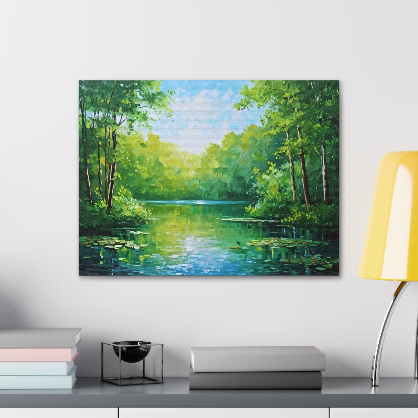 Serene Lagoon: Classic Oil Painting Wall Décor