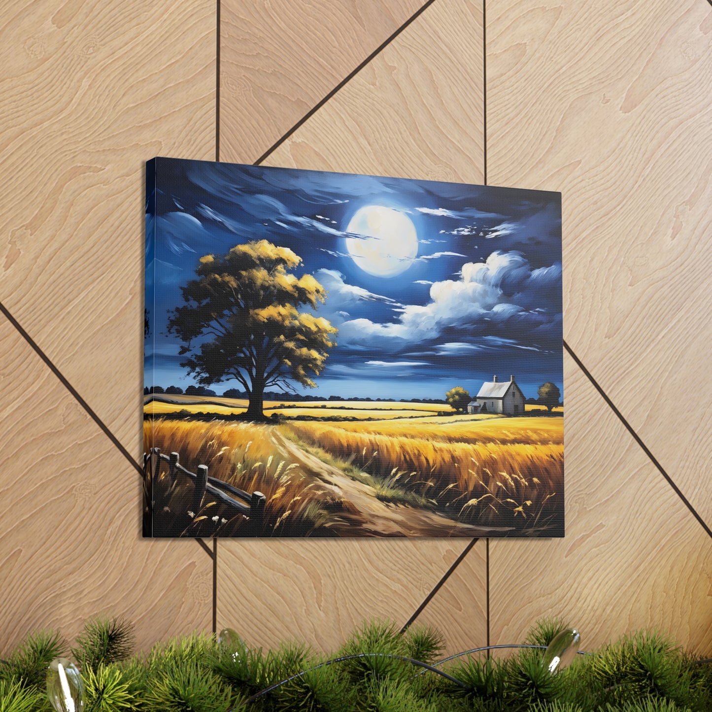 Moonlit Valley: Classic Oil Painting Wall Décor