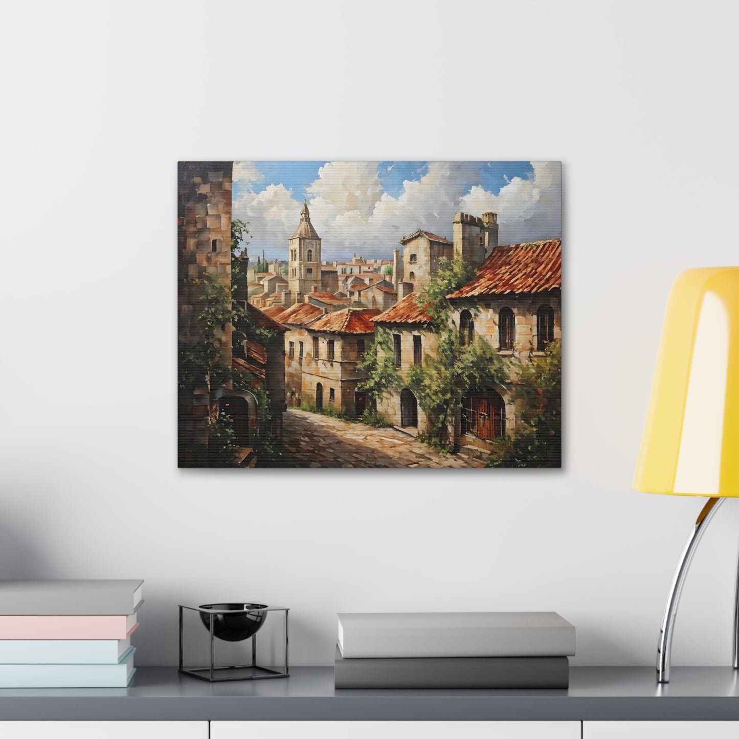 Abandoned Cobblestone: Classic Oil Painting Wall Décor