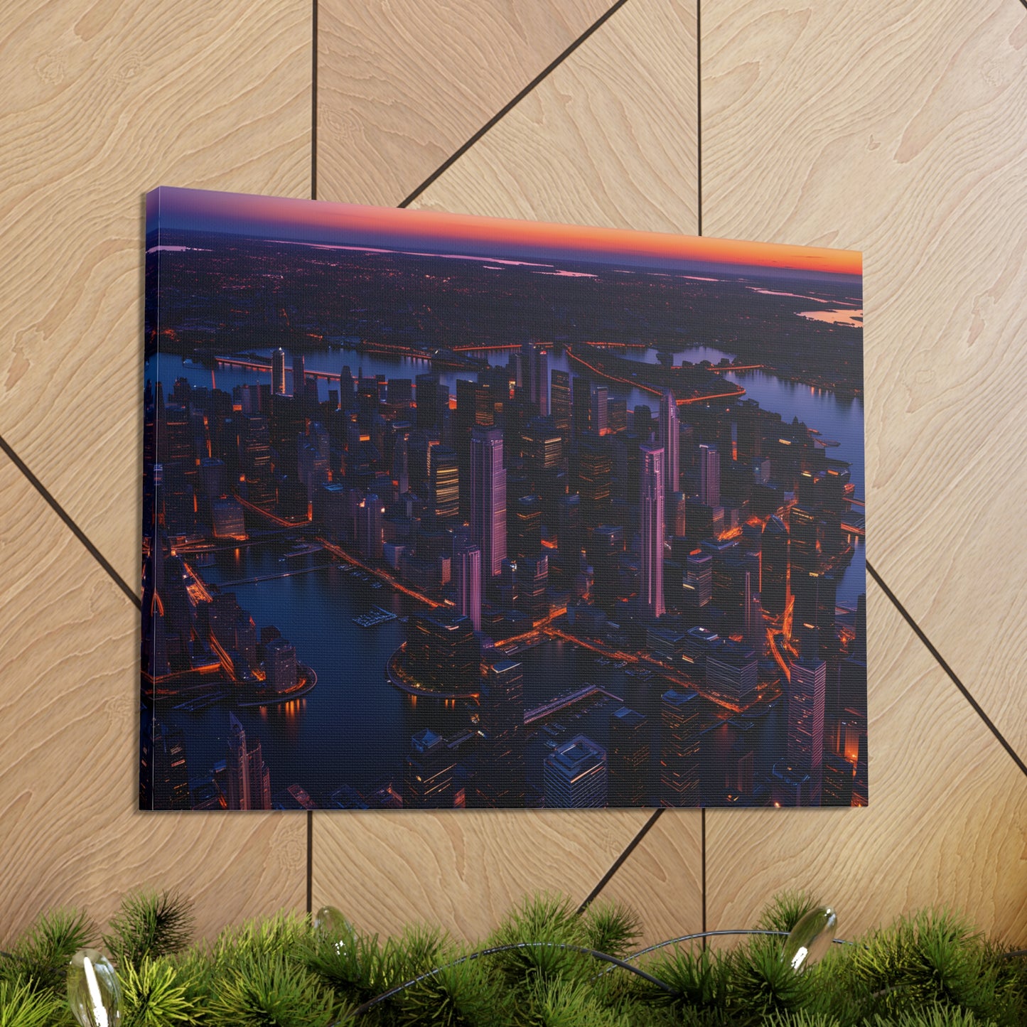 Dusk Over Downtown: Cityscape Wall Décor