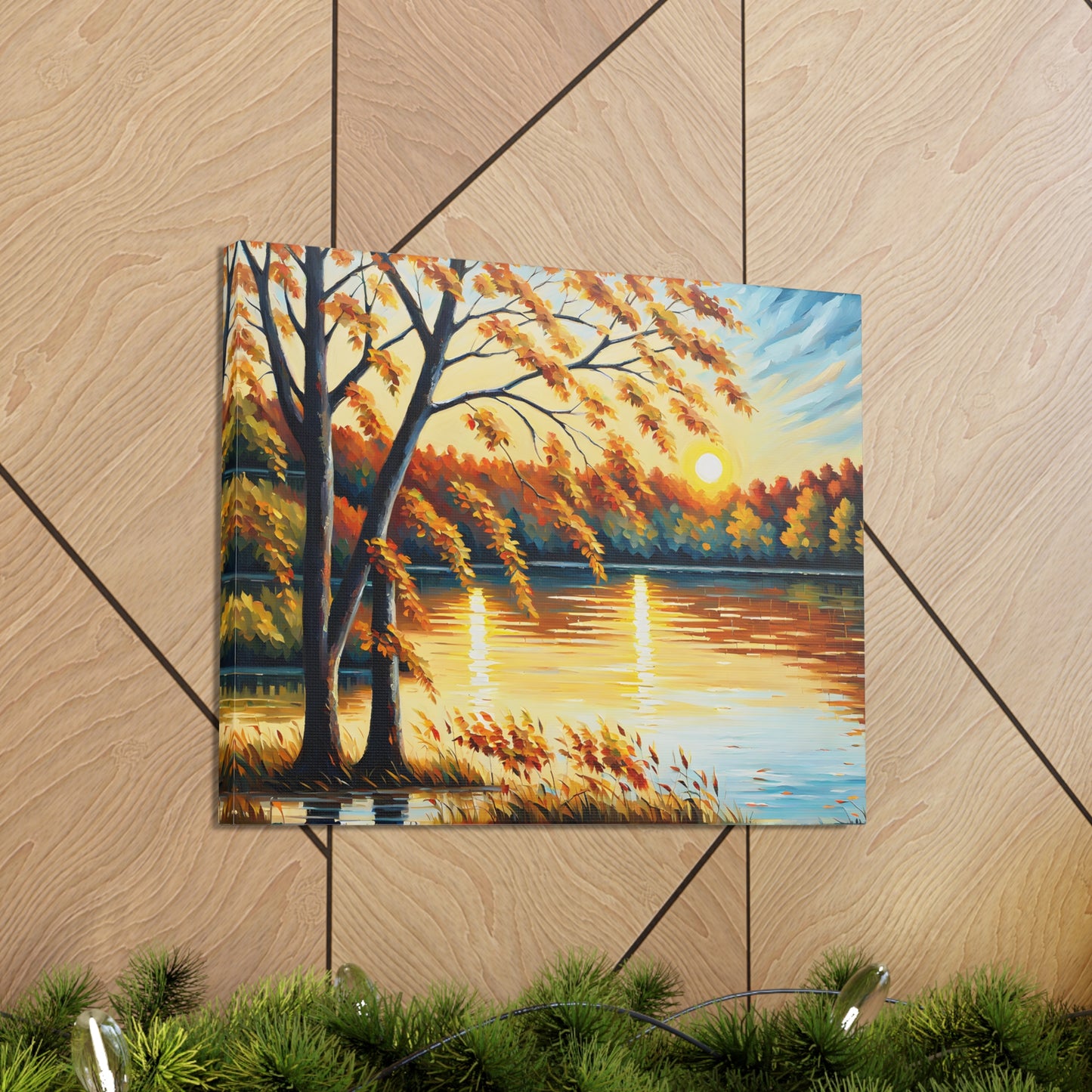 Lakeside Hue: Classic Oil Painting Wall Décor