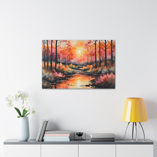 Soft Sunset Glow: Watercolor Wall Décor