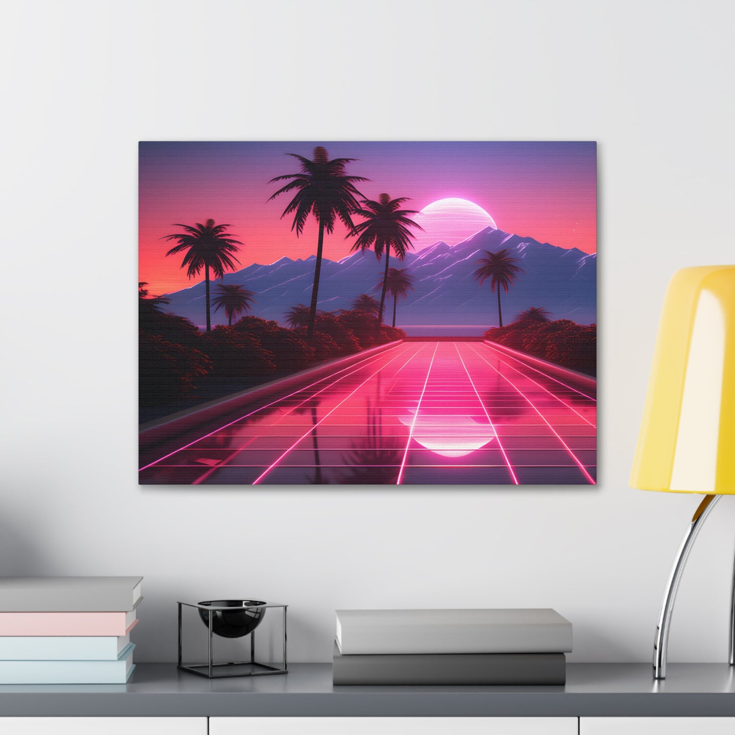 Retrowave Oasis: Outrun Wall Décor