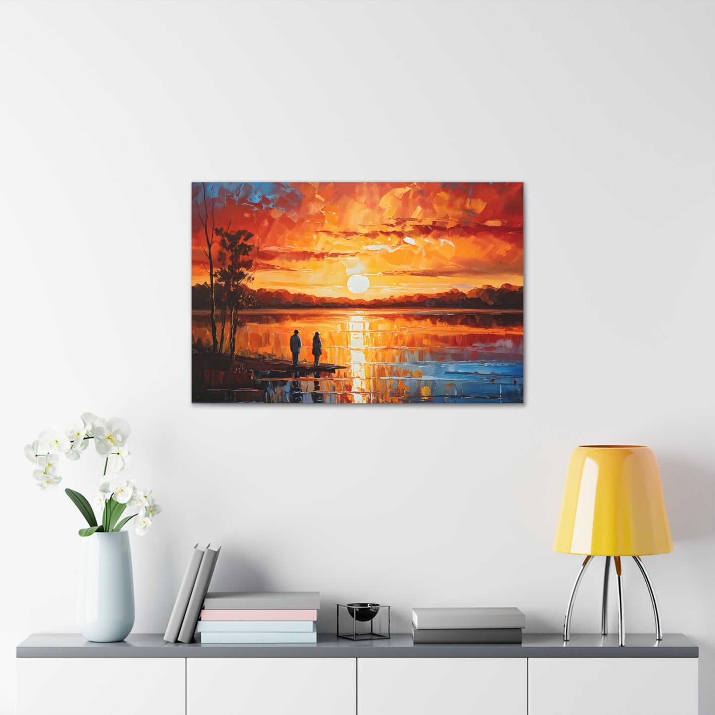 Serene Lake: Classic Oil Painting Wall Décor