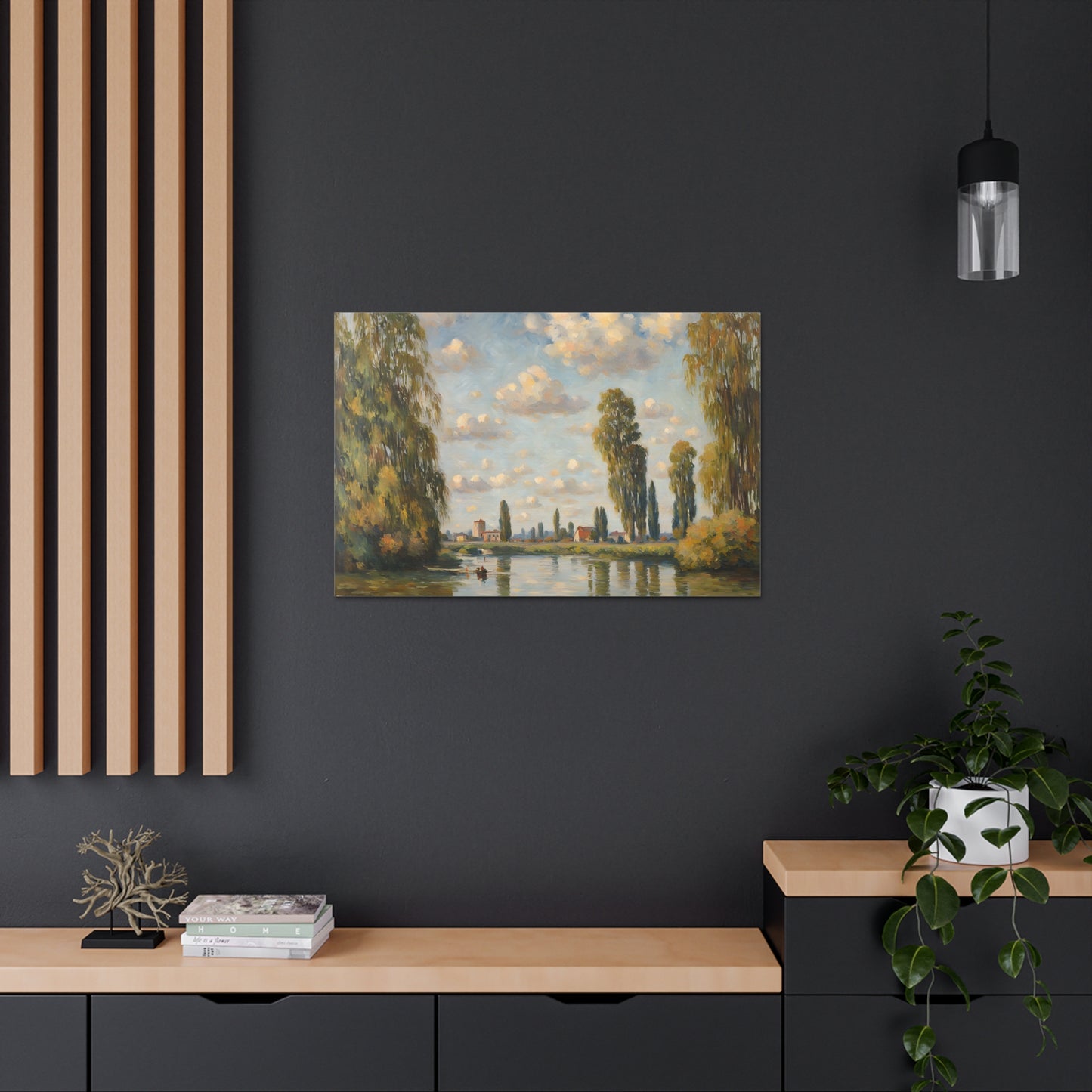 Riverbank Reverie: Classic Oil Painting Wall Décor