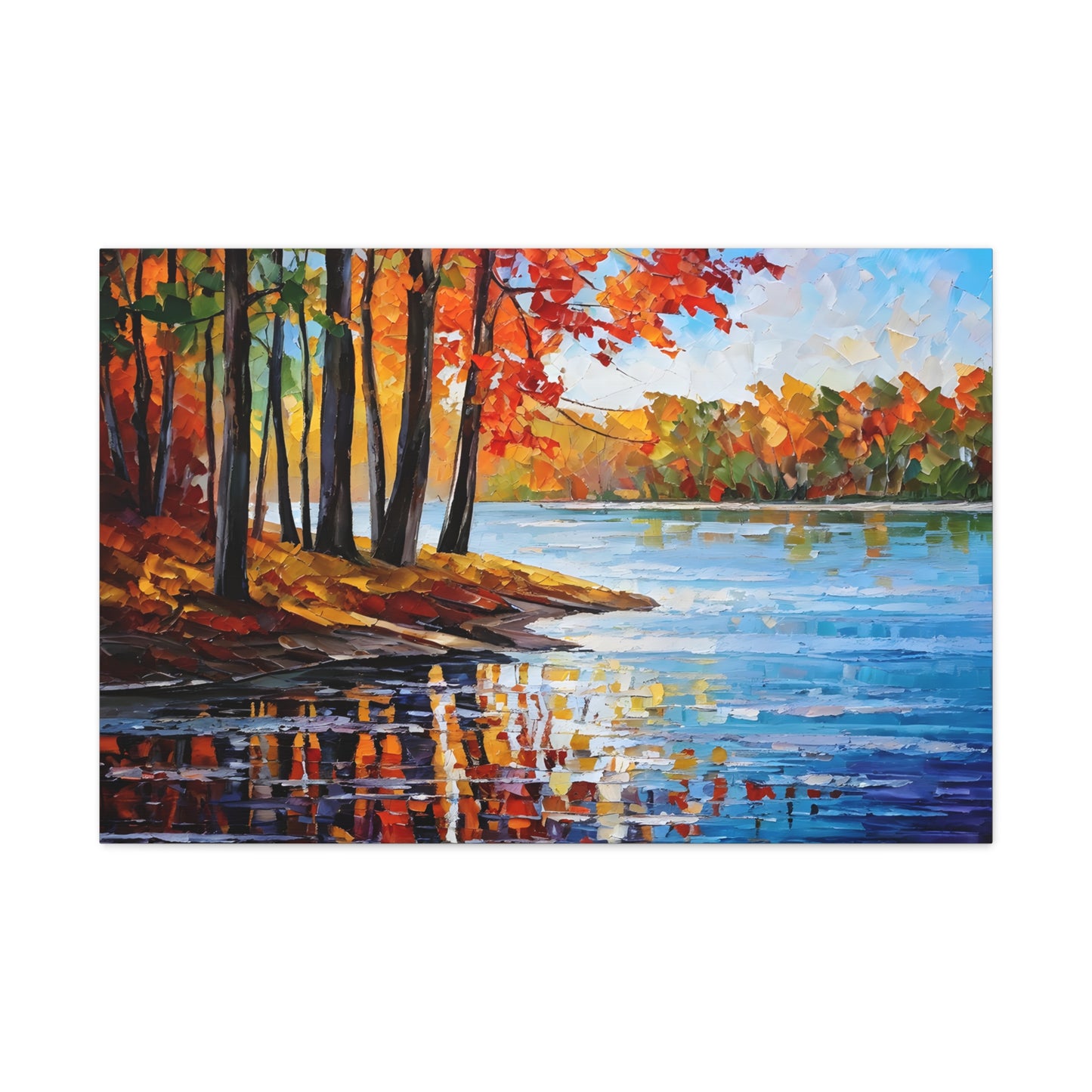 Serene Lake: Classic Oil Painting Wall Décor