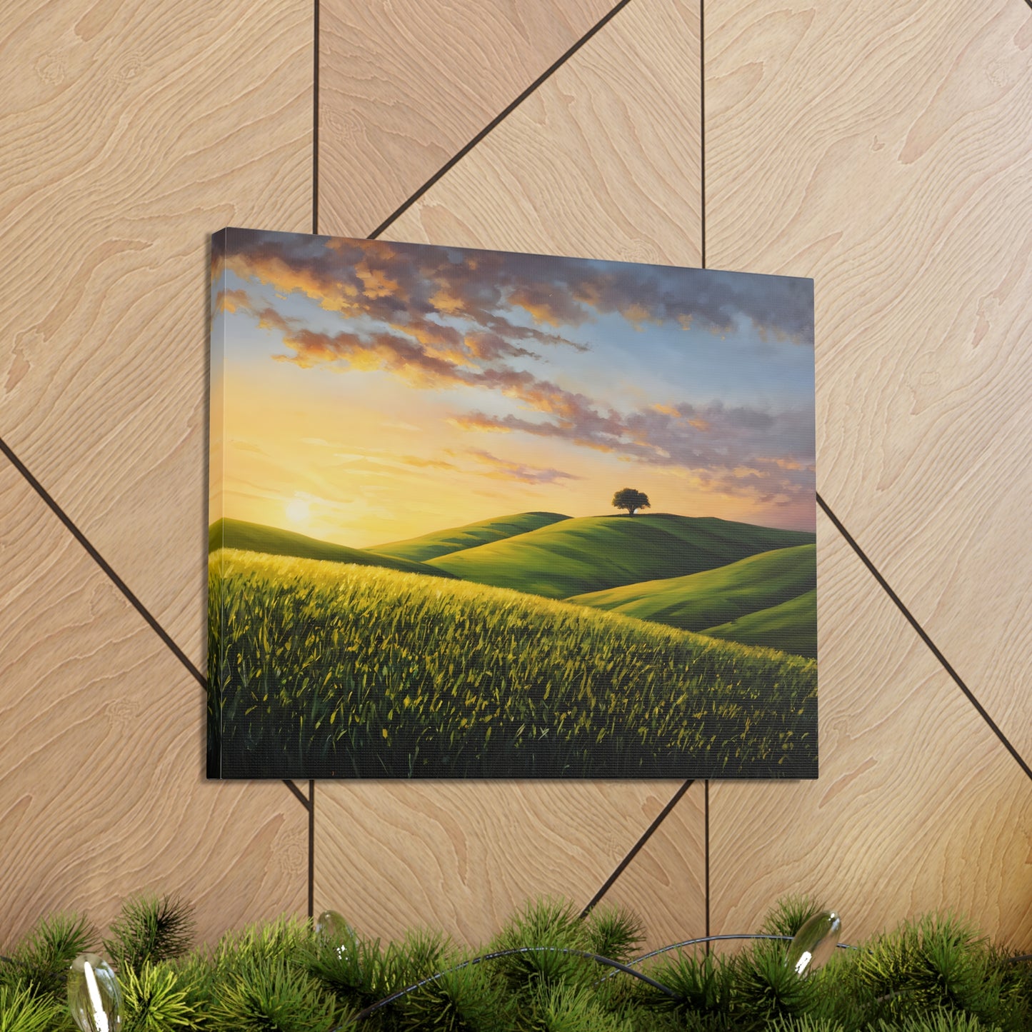 Misty Fields: Classic Oil Painting Wall Décor