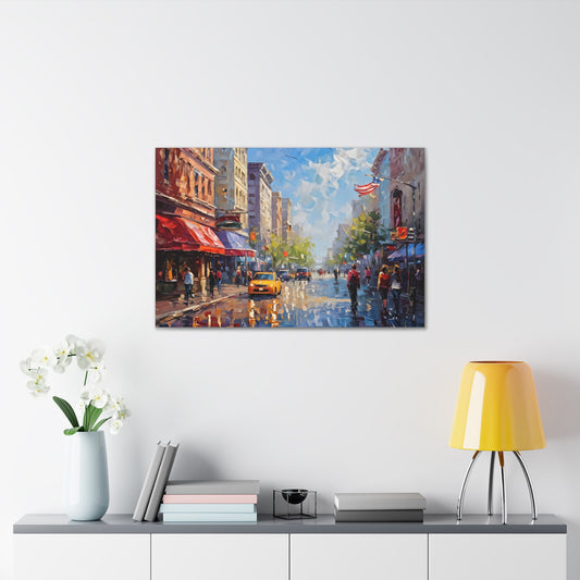 Metropolis Flow: Classic Oil Painting Wall Décor