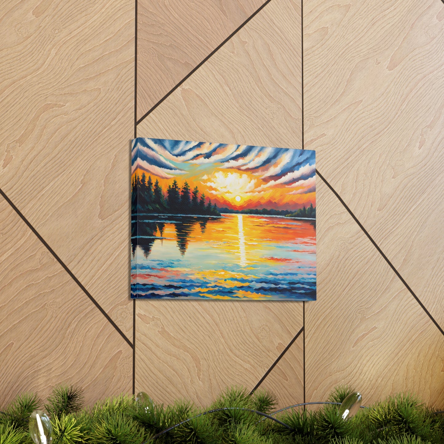 Serene Sunset: Classic Oil Painting Wall Décor