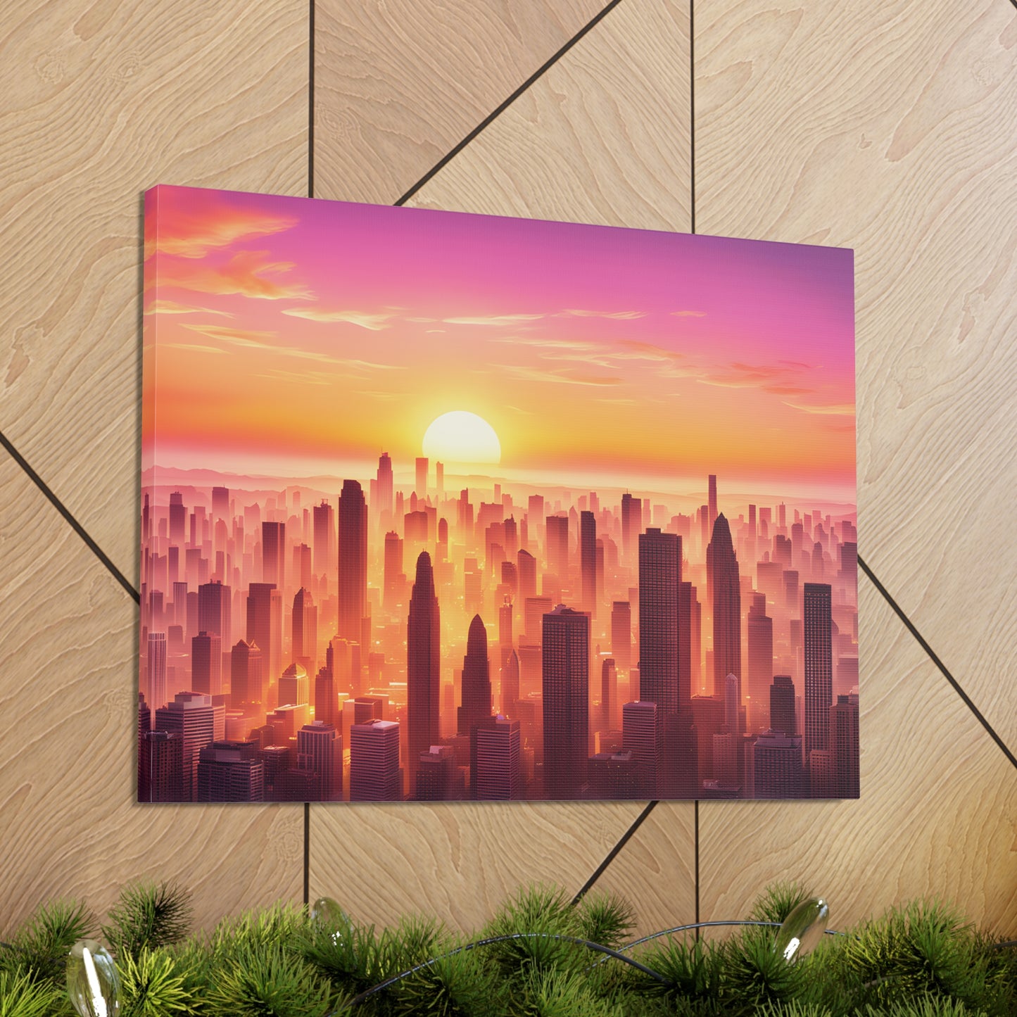 Horizon Glow: Cityscape Wall Décor