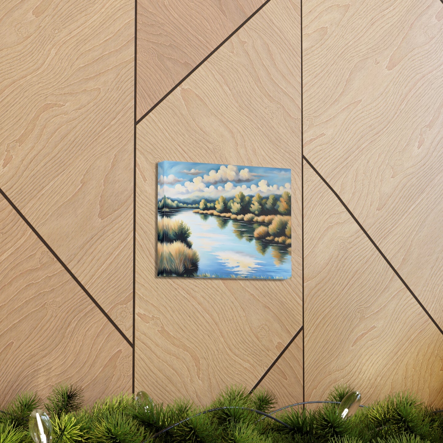 Shimmering Lake: Classic Oil Painting Wall Décor