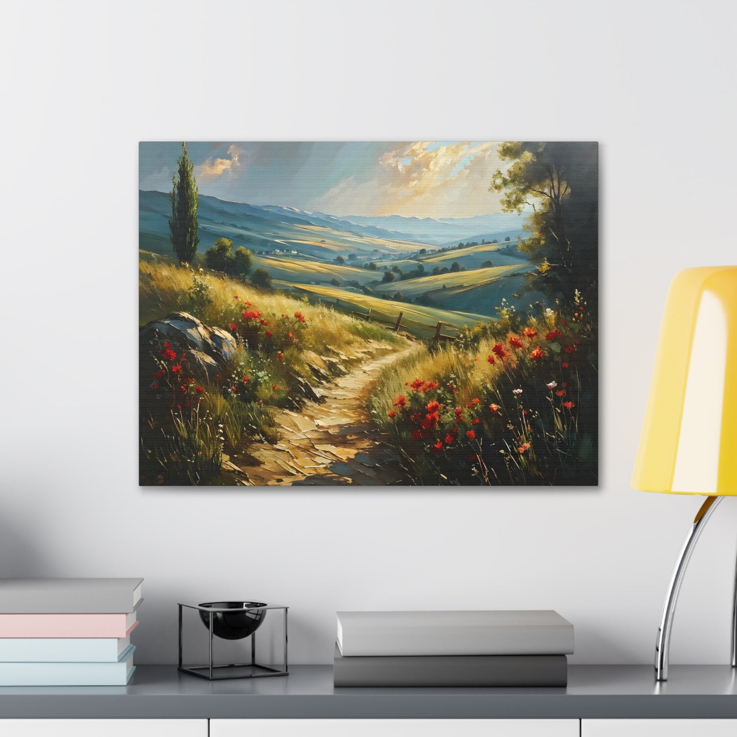 Serene Hillside: Classic Oil Painting Wall Décor