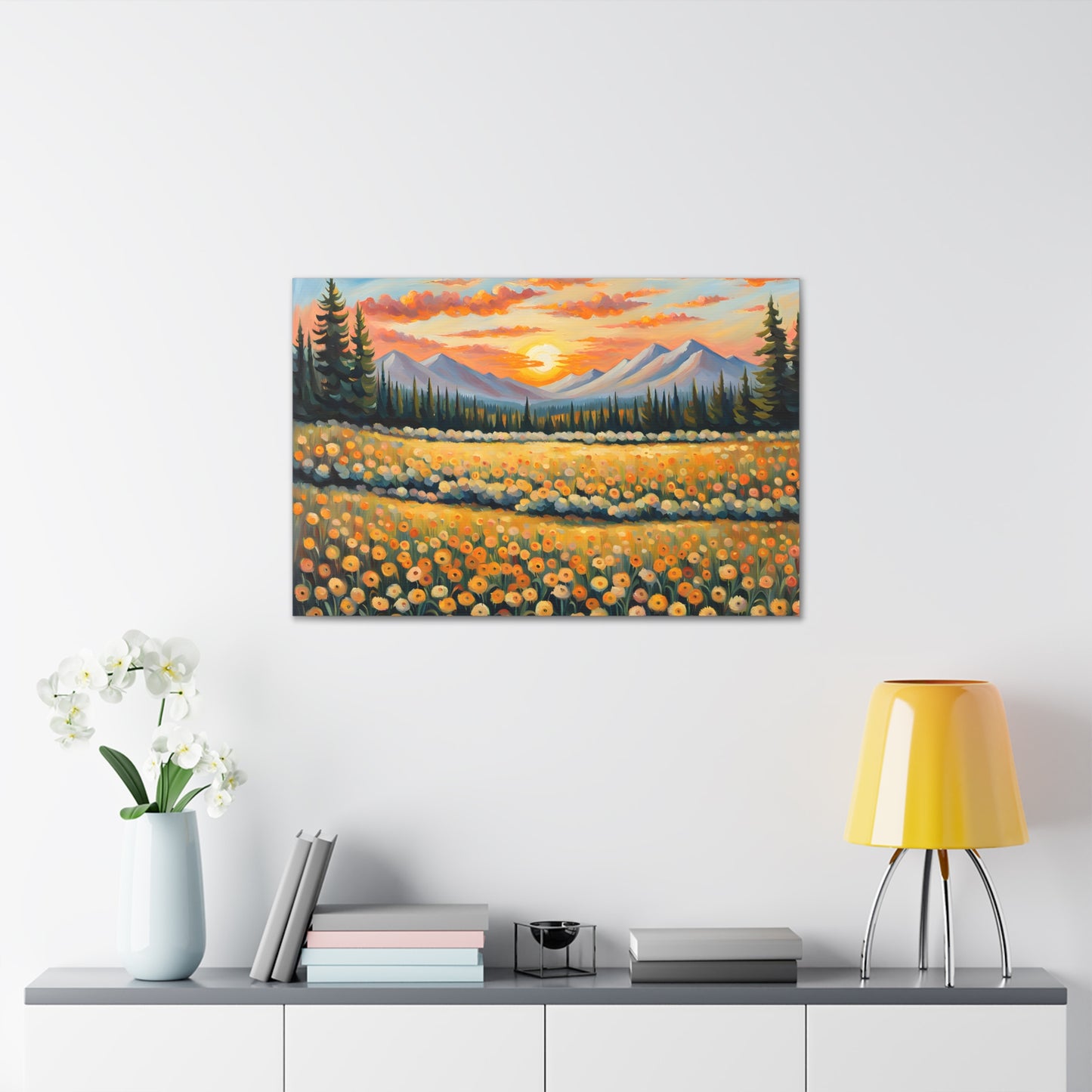 Amber Horizon: Classic Oil Painting Wall Décor