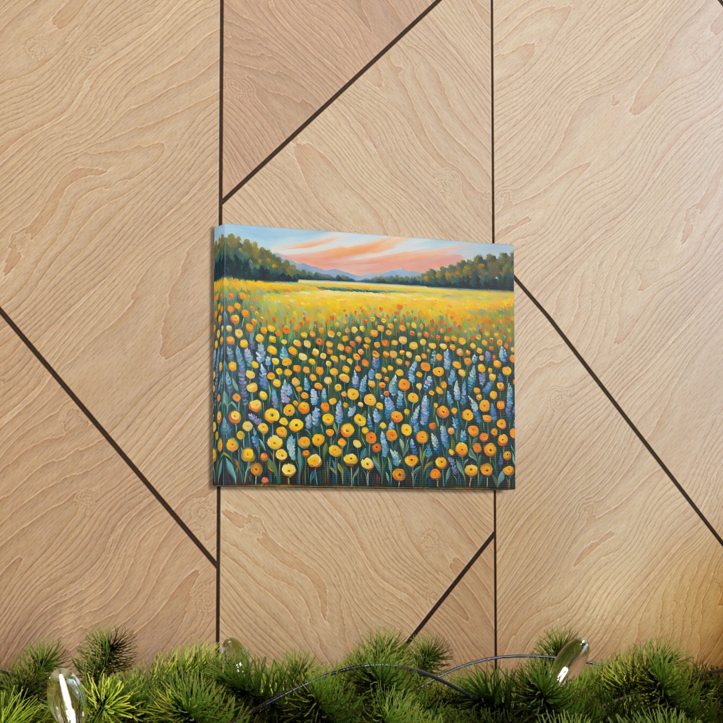 Peaceful Meadow: Classic Oil Painting Wall Décor