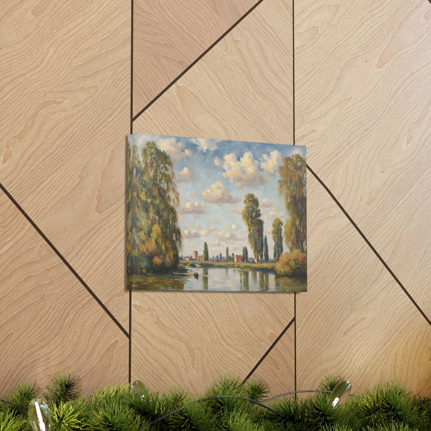 Riverbank Reverie: Classic Oil Painting Wall Décor