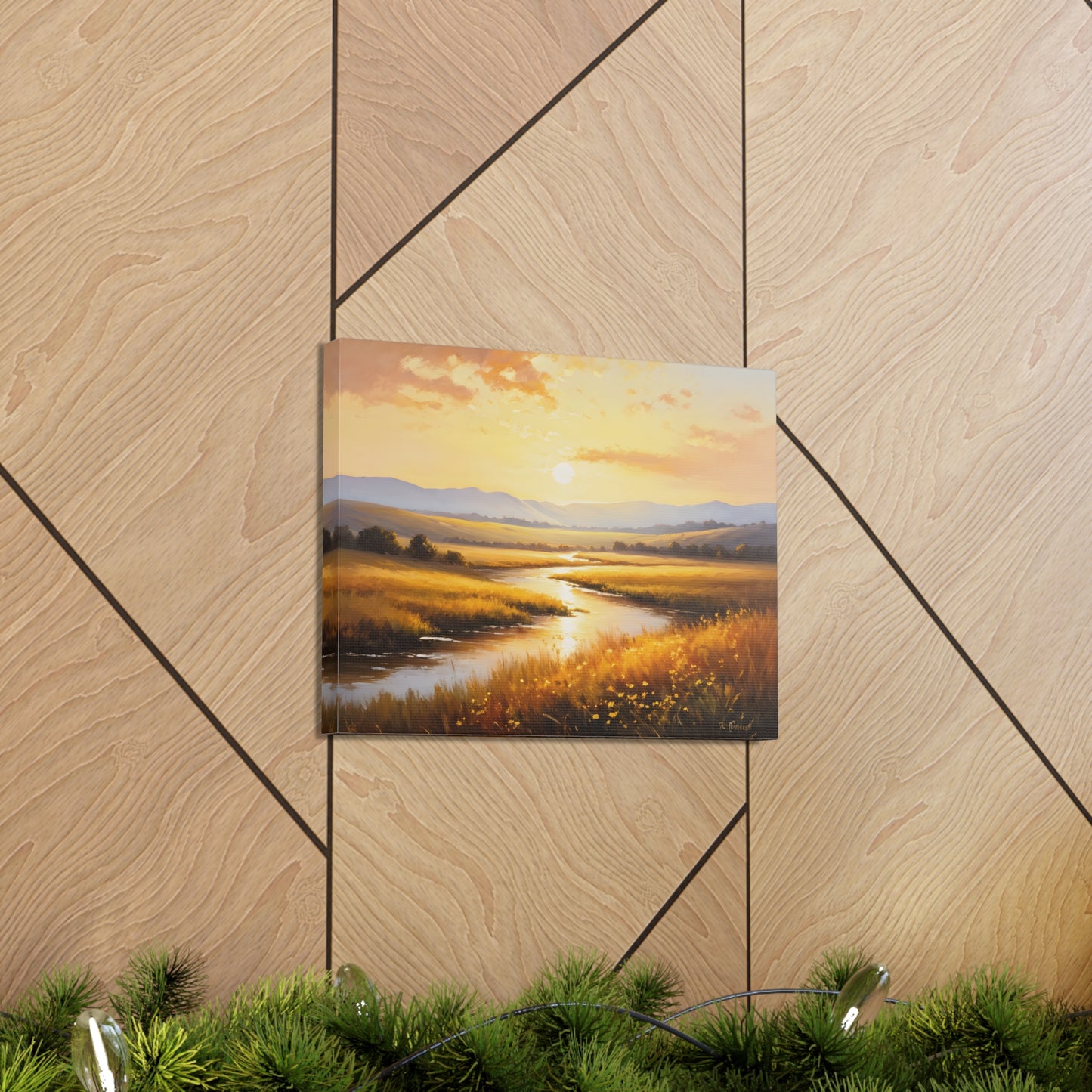 Serene Hills: Classic Oil Painting Wall Décor