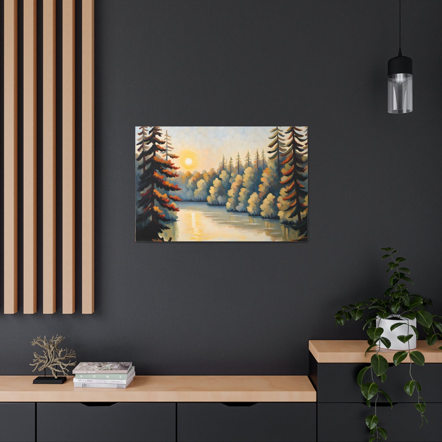 Tranquil Lake: Classic Oil Painting Wall Décor