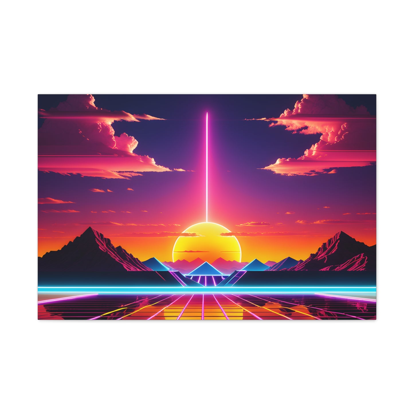 Neon Horizon: Outrun Wall Décor