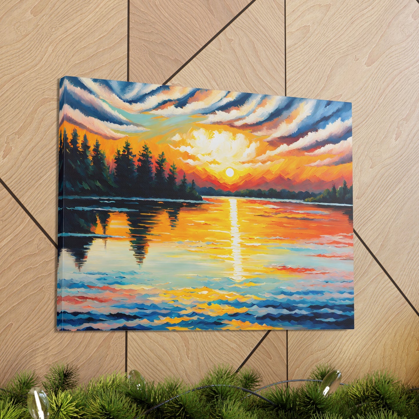 Serene Sunset: Classic Oil Painting Wall Décor