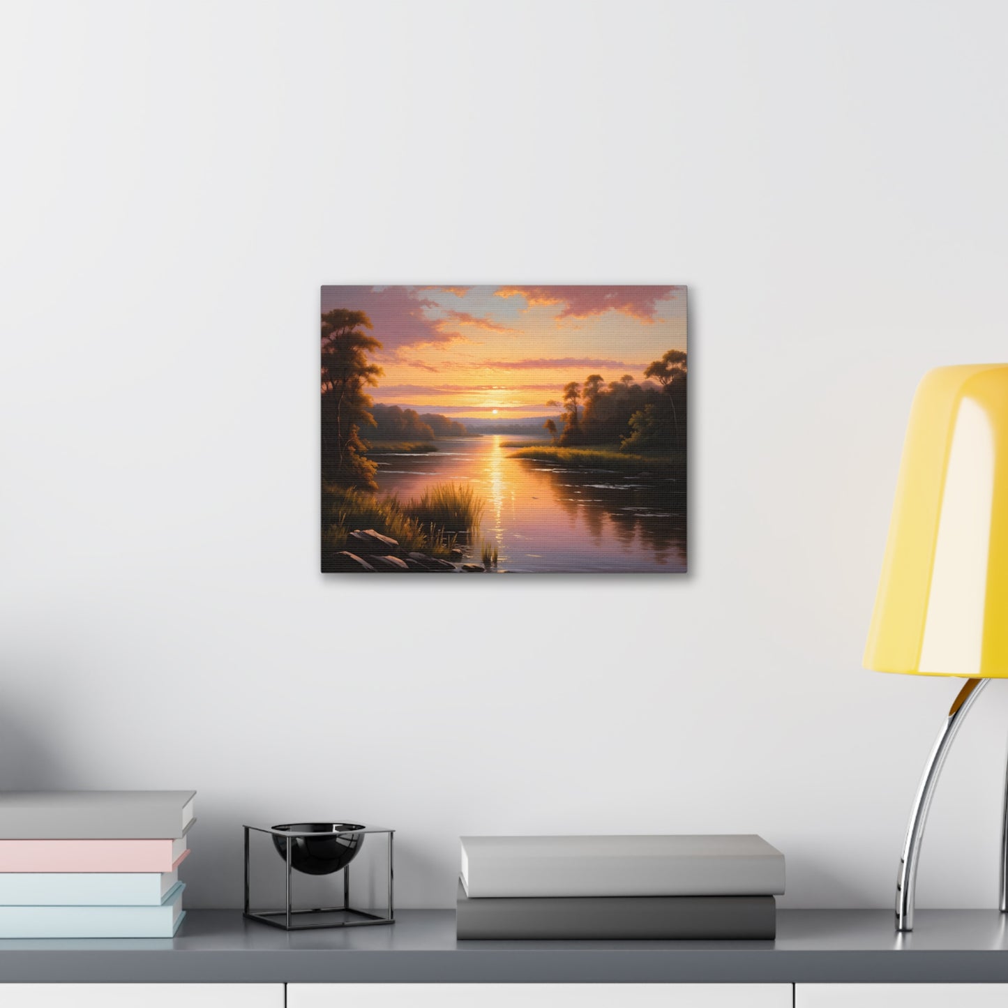 Lush Riverside: Classic Oil Painting Wall Décor