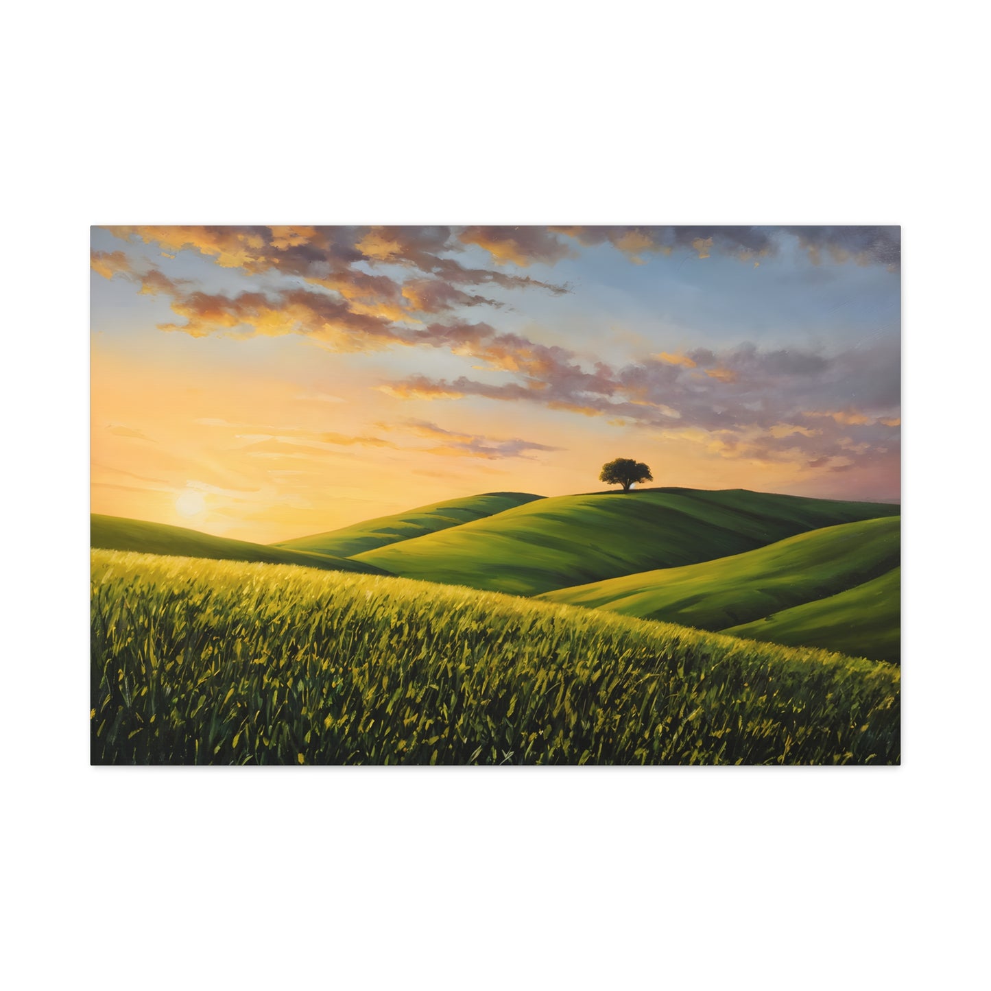 Misty Fields: Classic Oil Painting Wall Décor