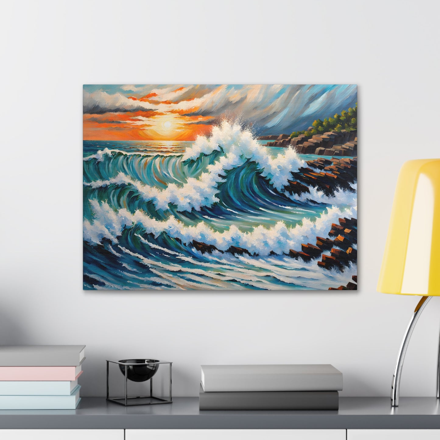 Rugged Coastline: Classic Oil Painting Wall Décor