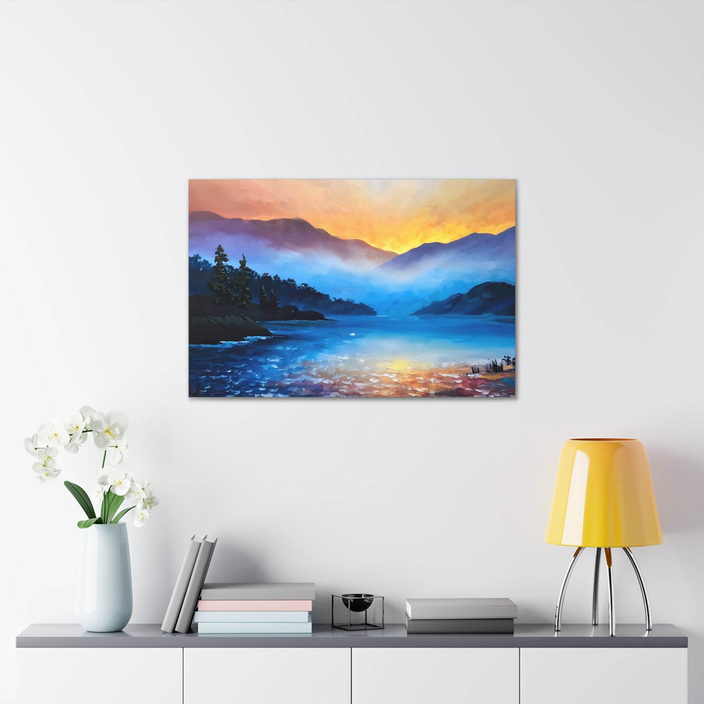 Tranquil Cascade: Classic Oil Painting Wall Décor