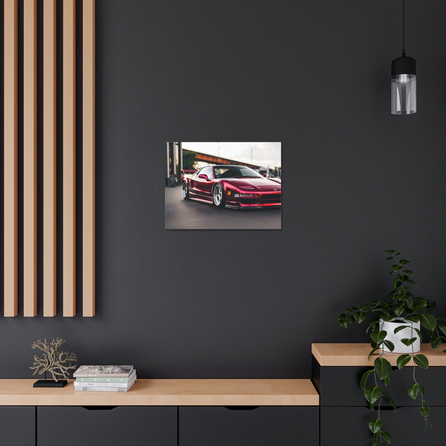 Sleek Scarlet: Famous Auto Wall Décor