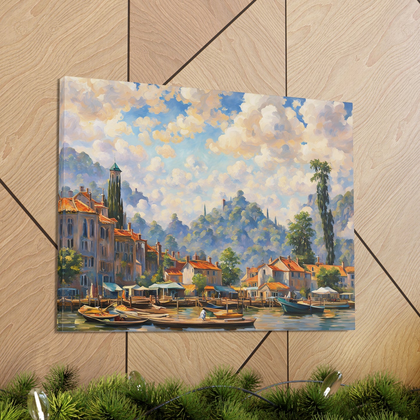 Lakeshore Serenade: Classic Oil Painting Wall Décor