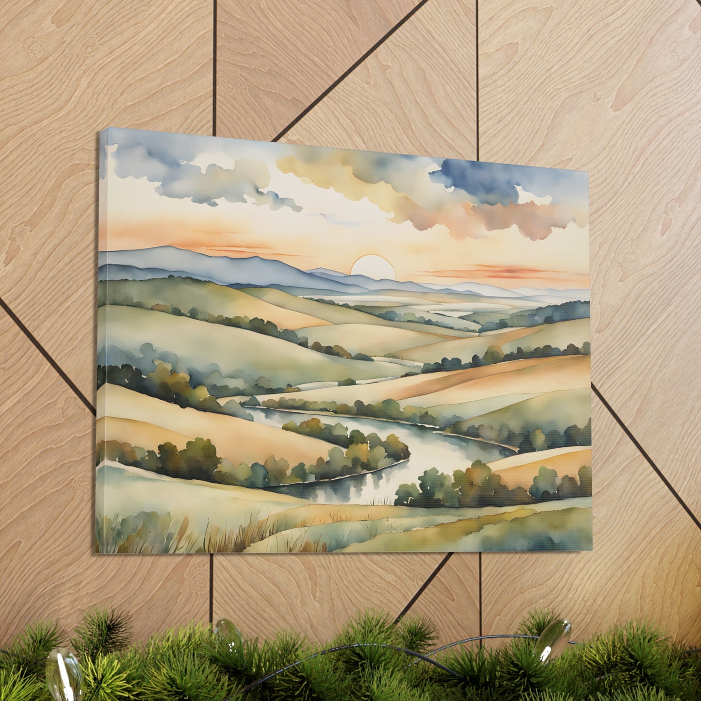 Rolling Hills: Watercolor Wall Décor