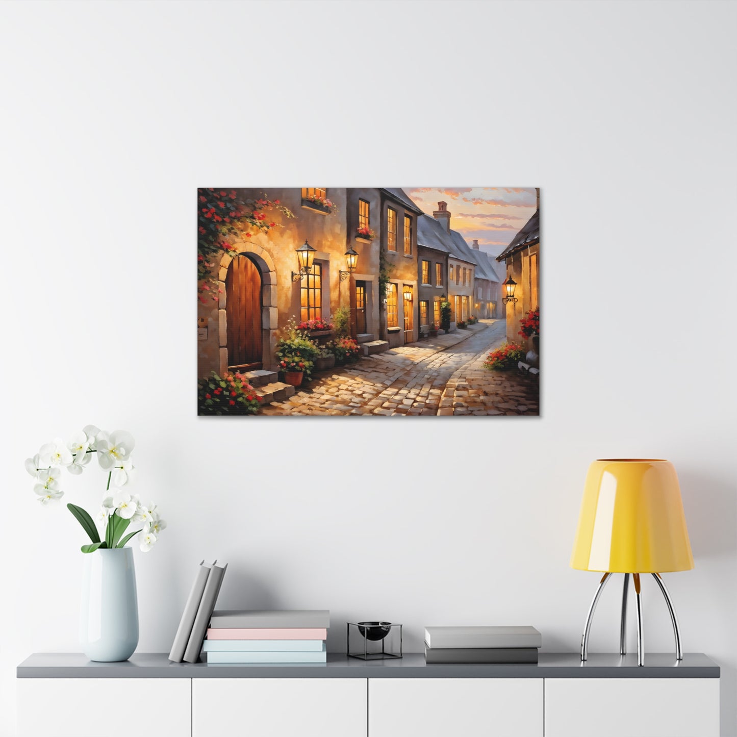 Cobblestone Path: Classic Oil Painting Wall Décor