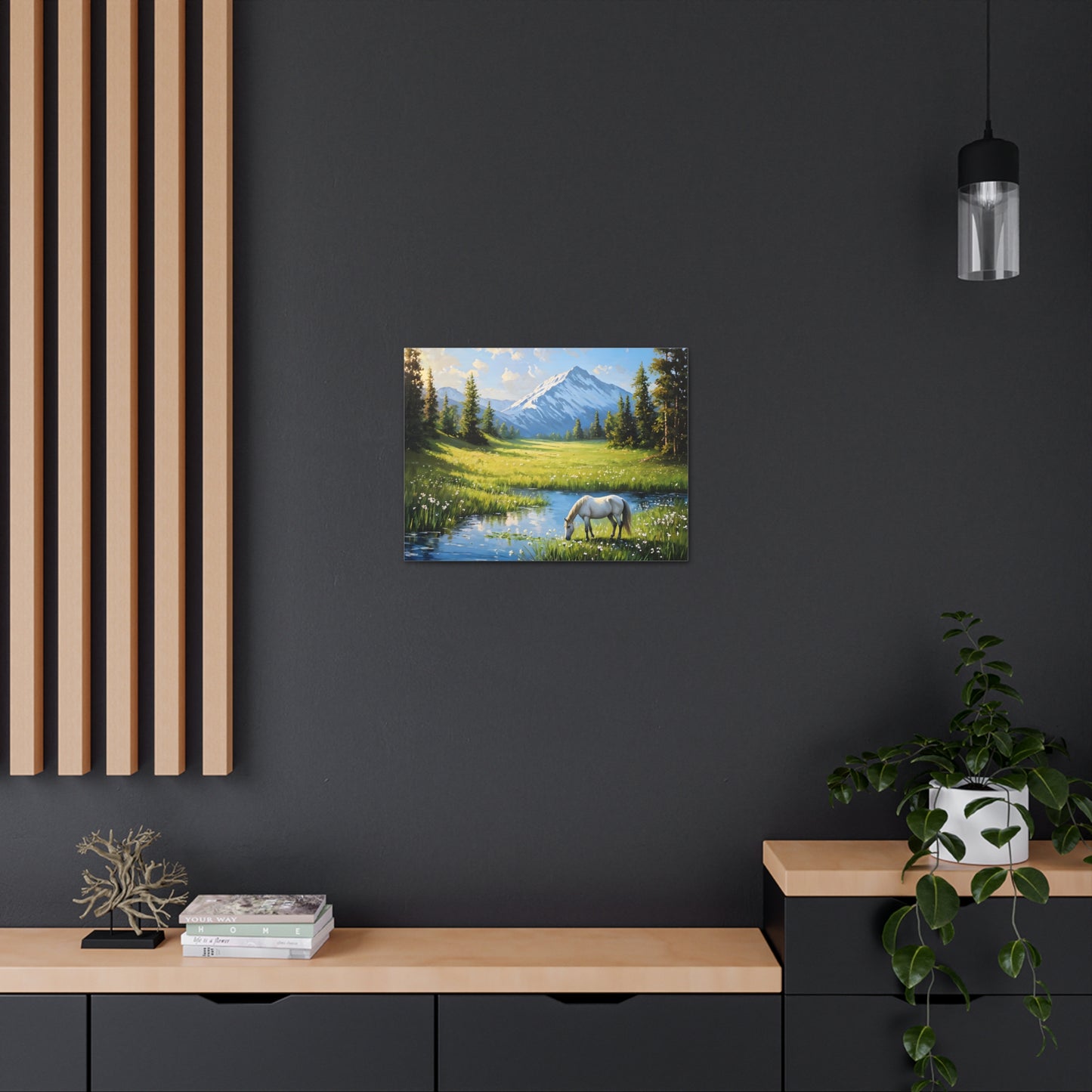 Whispering Pines: Classic Oil Painting Wall Décor