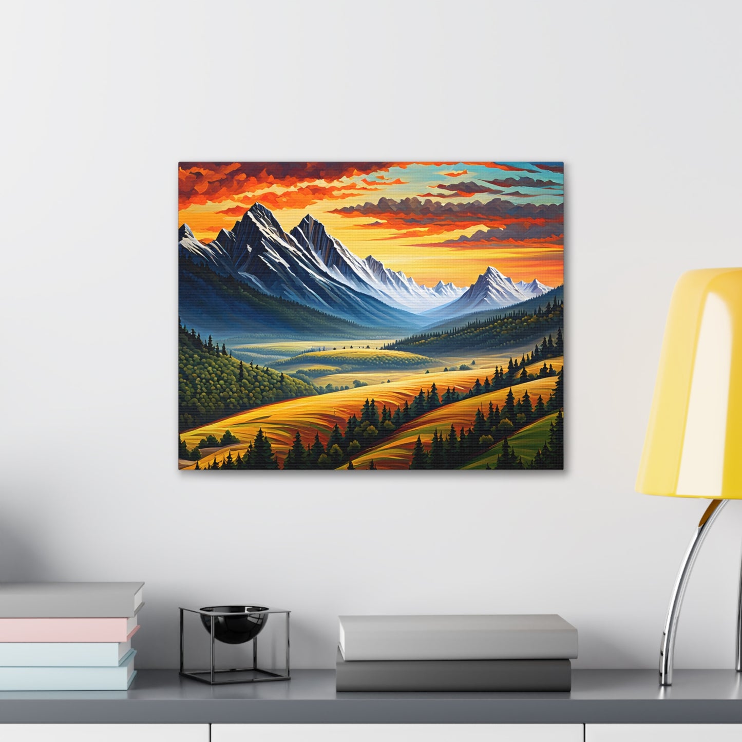 Mountain Echo: Classic Oil Painting Wall Décor