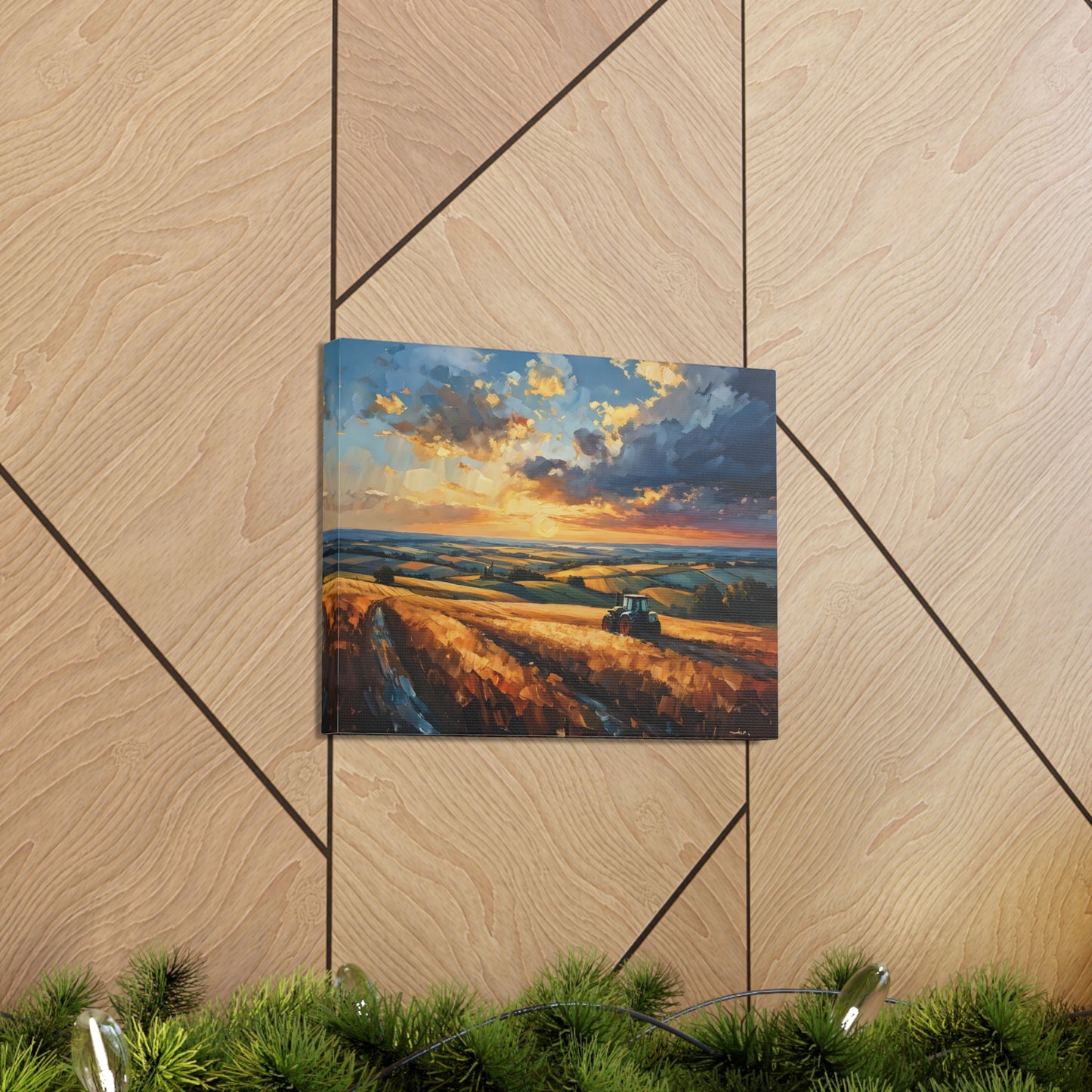 Verdant Ridge: Classic Oil Painting Wall Décor