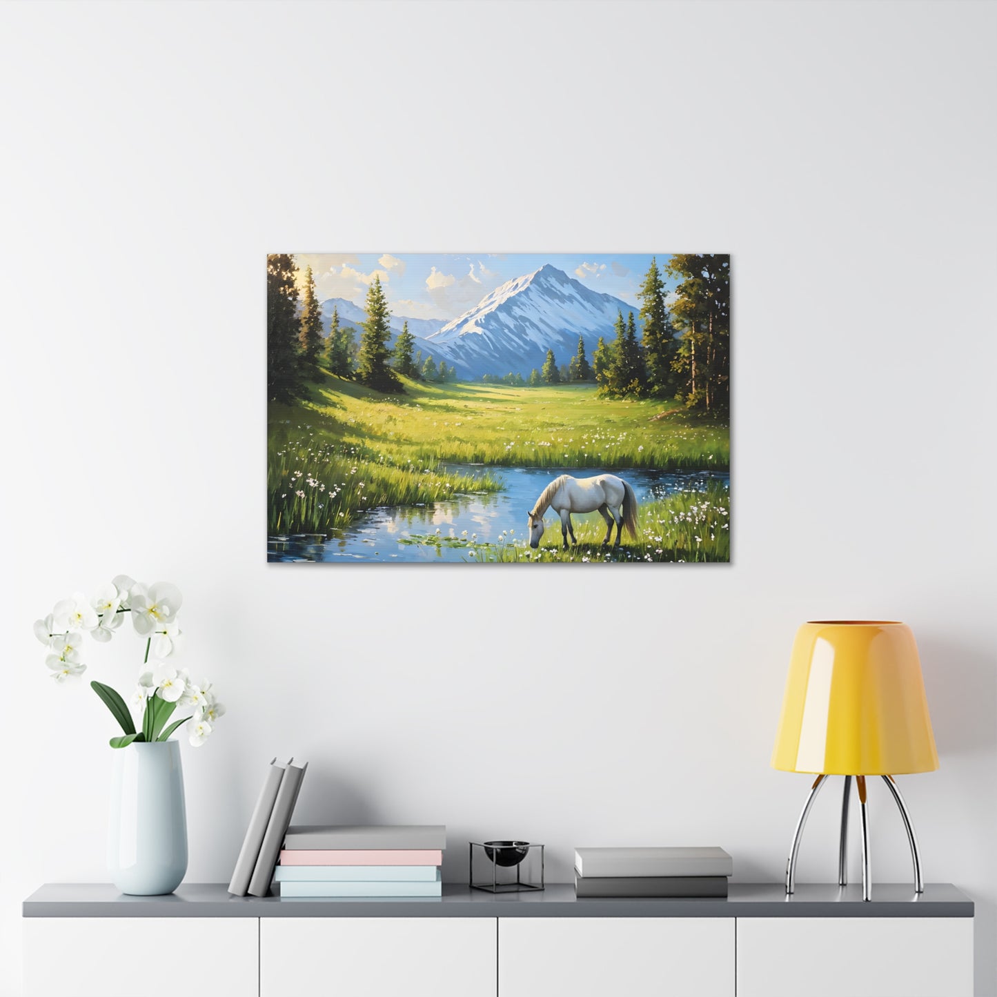 Whispering Pines: Classic Oil Painting Wall Décor