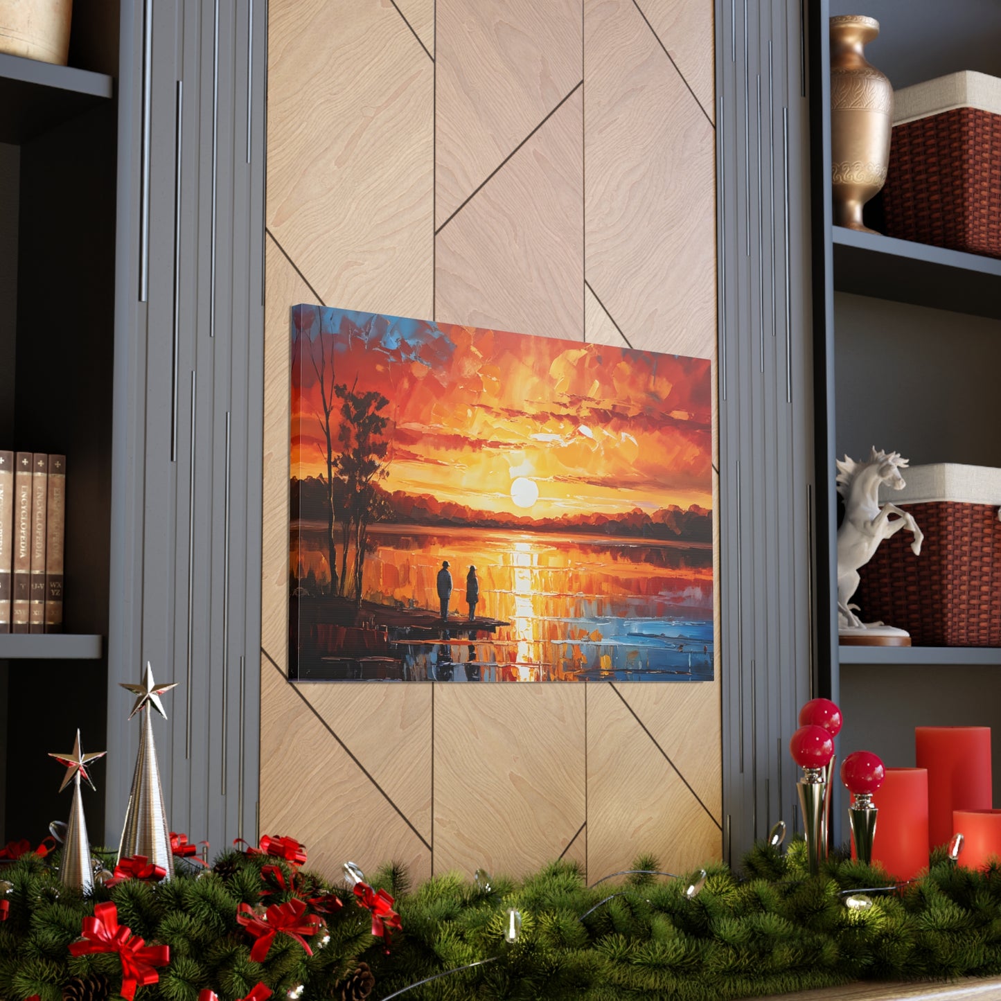 Serene Lake: Classic Oil Painting Wall Décor