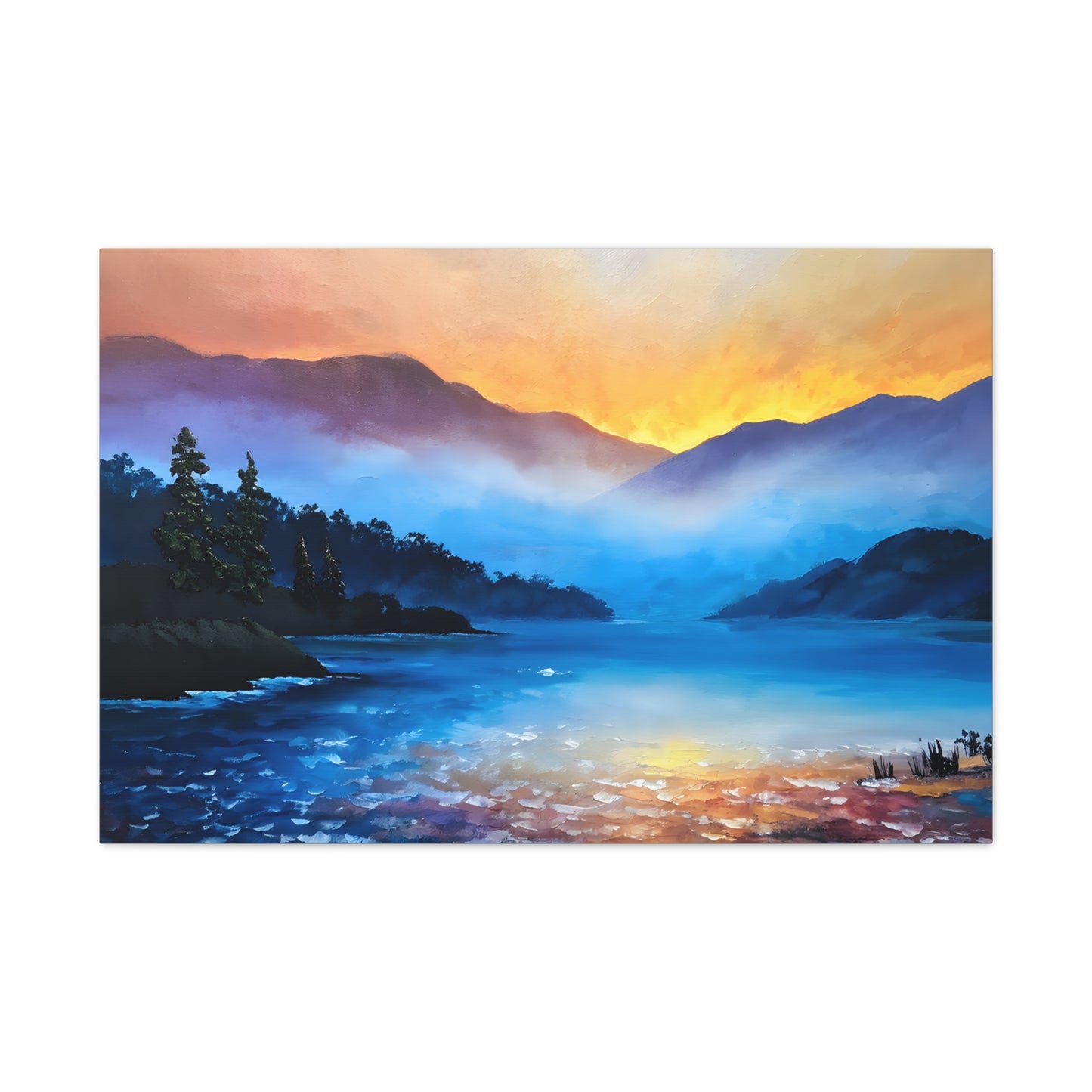 Tranquil Cascade: Classic Oil Painting Wall Décor