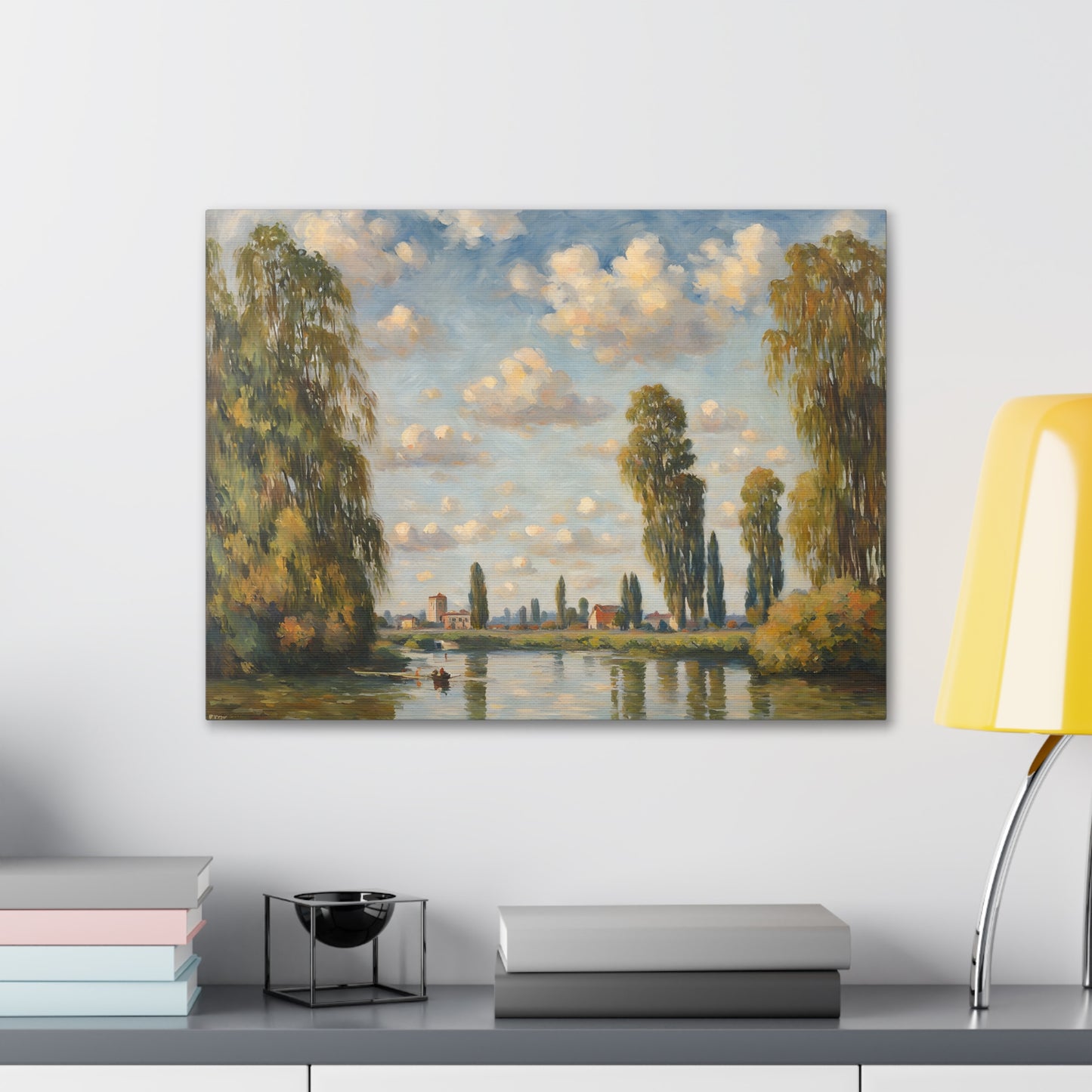 Riverbank Reverie: Classic Oil Painting Wall Décor