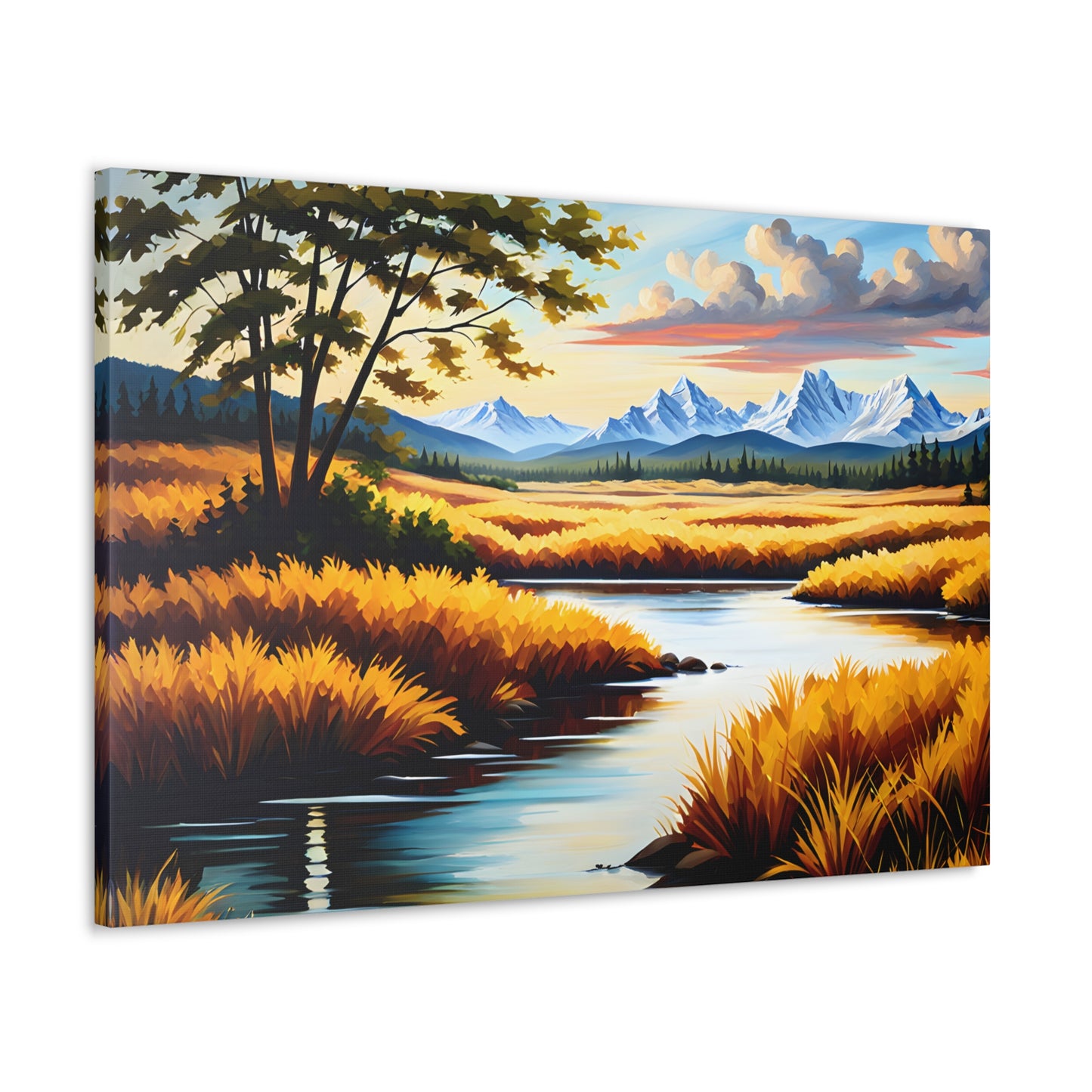 Golden Serenity: Classic Oil Painting Wall Décor