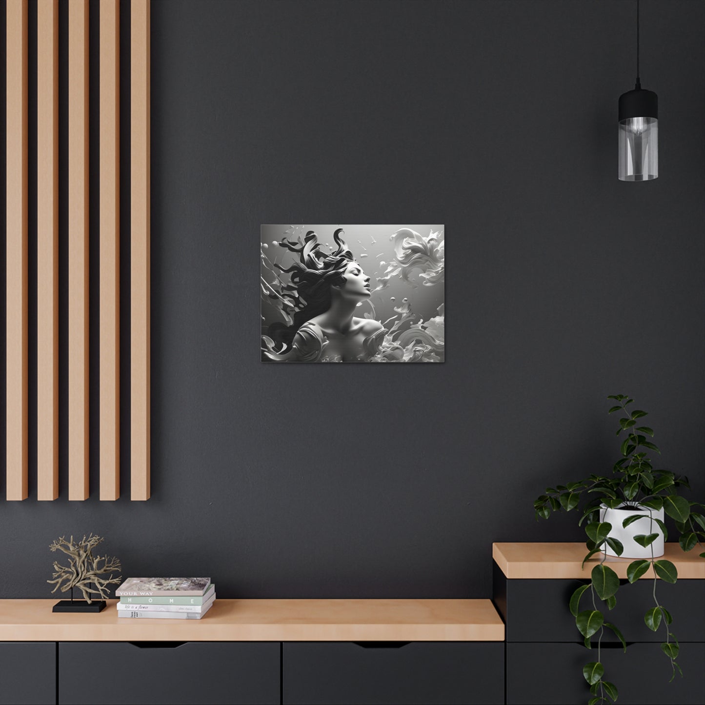 Flowing Grace: Black and White Wall Décor