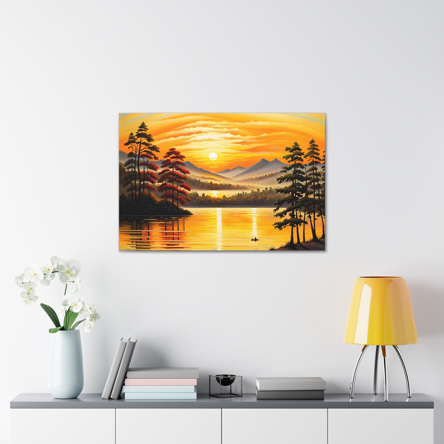 Lakeside Ripples: Classic Oil Painting Wall Décor